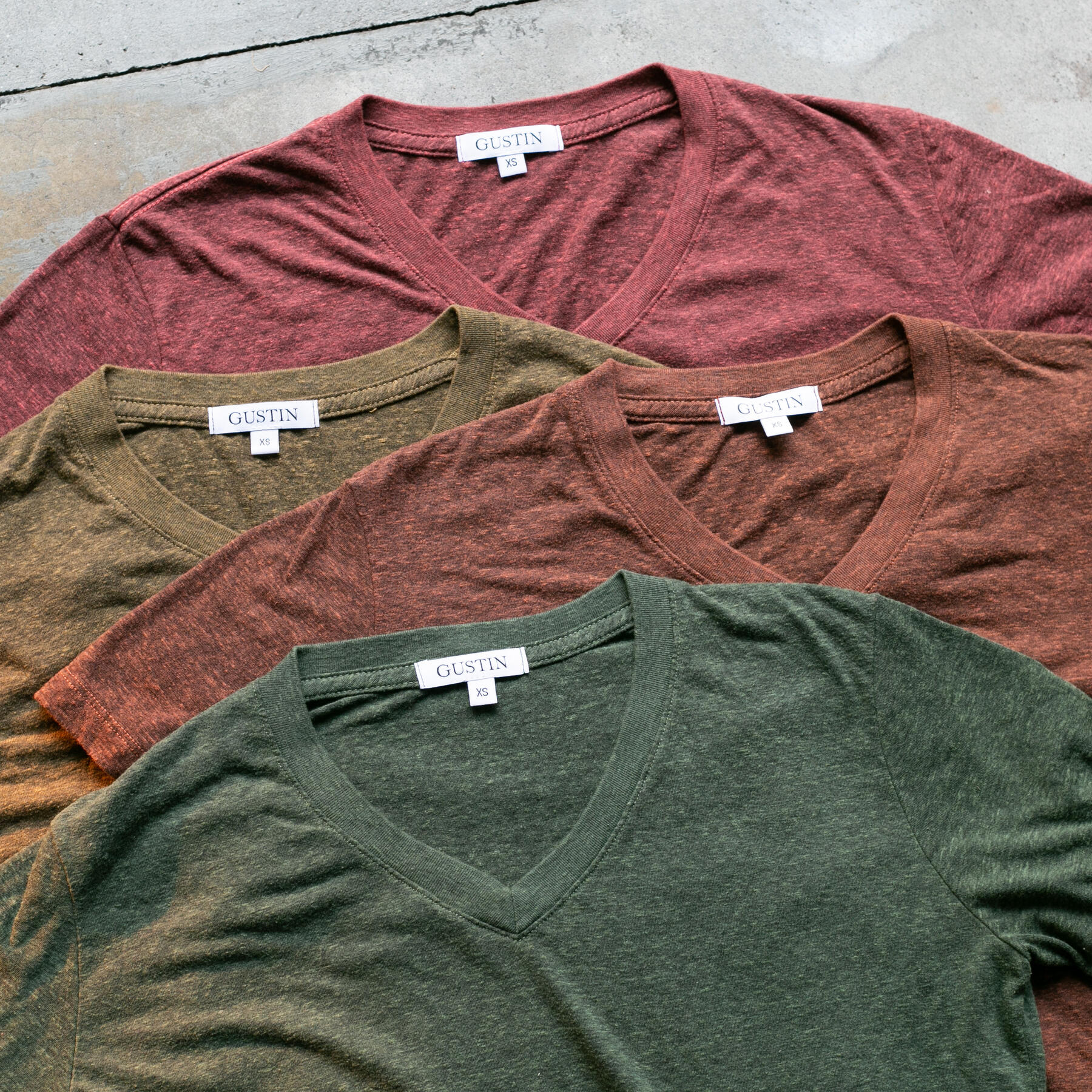 gustin usa heather v-neck t-shirt 4 pack