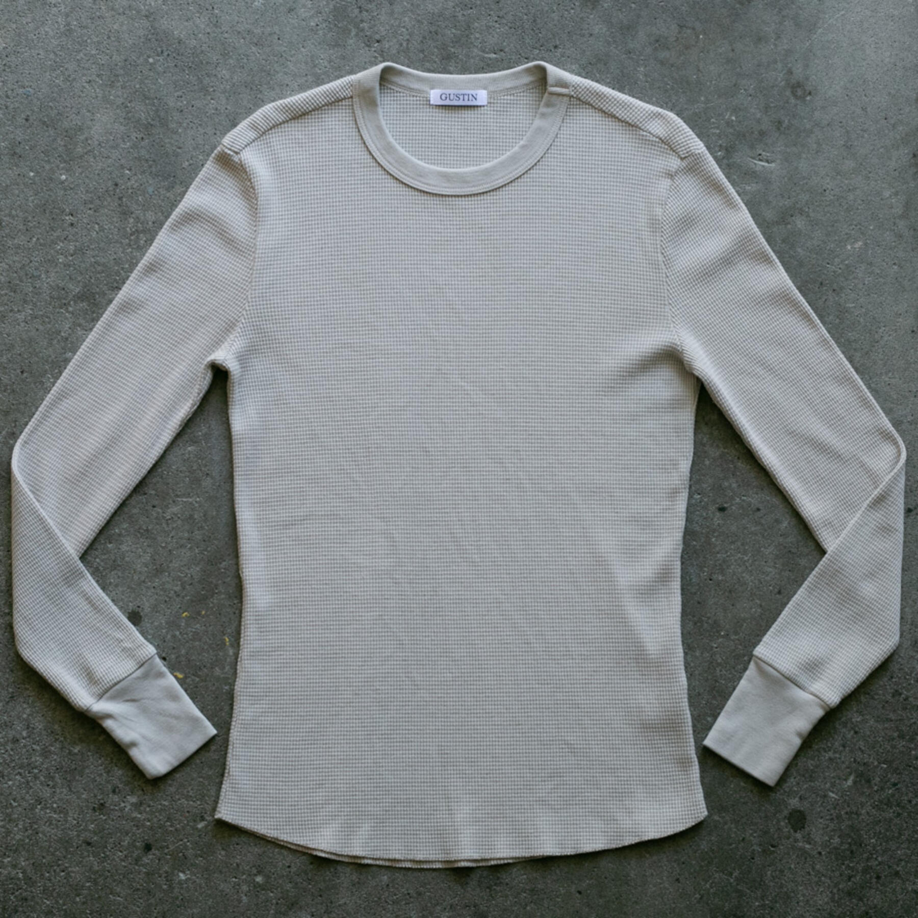 gustin fall colors waffle crewneck 3 pack (orange rust, pale yellow, grey cream)