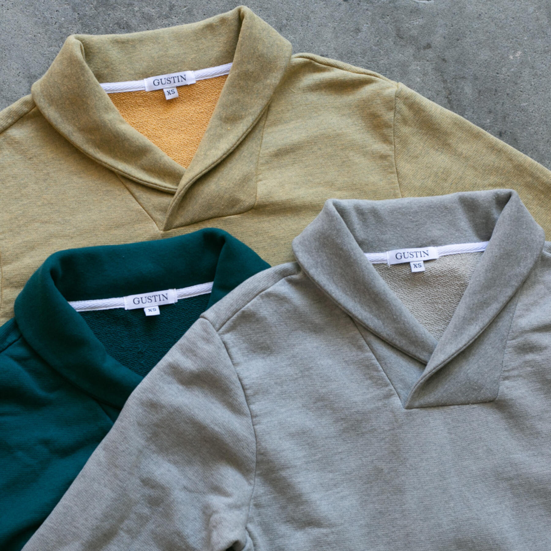 gustin shawl collar french terry 3 pack