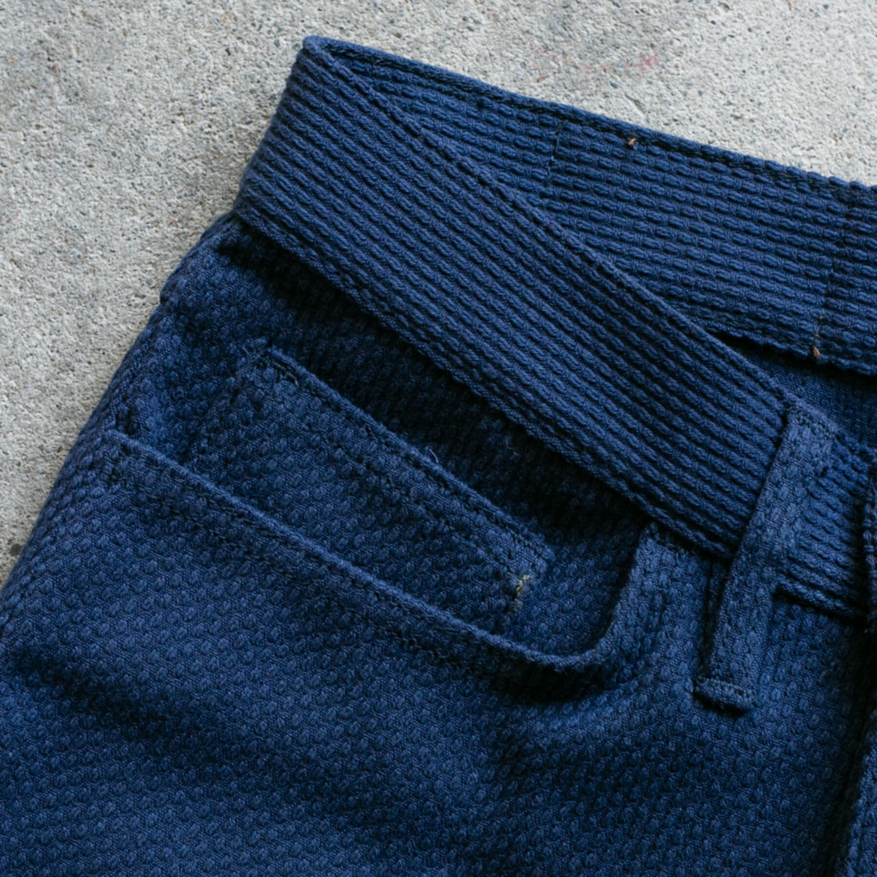 gustin #92 monster sashiko dobby 5 pocket - navy