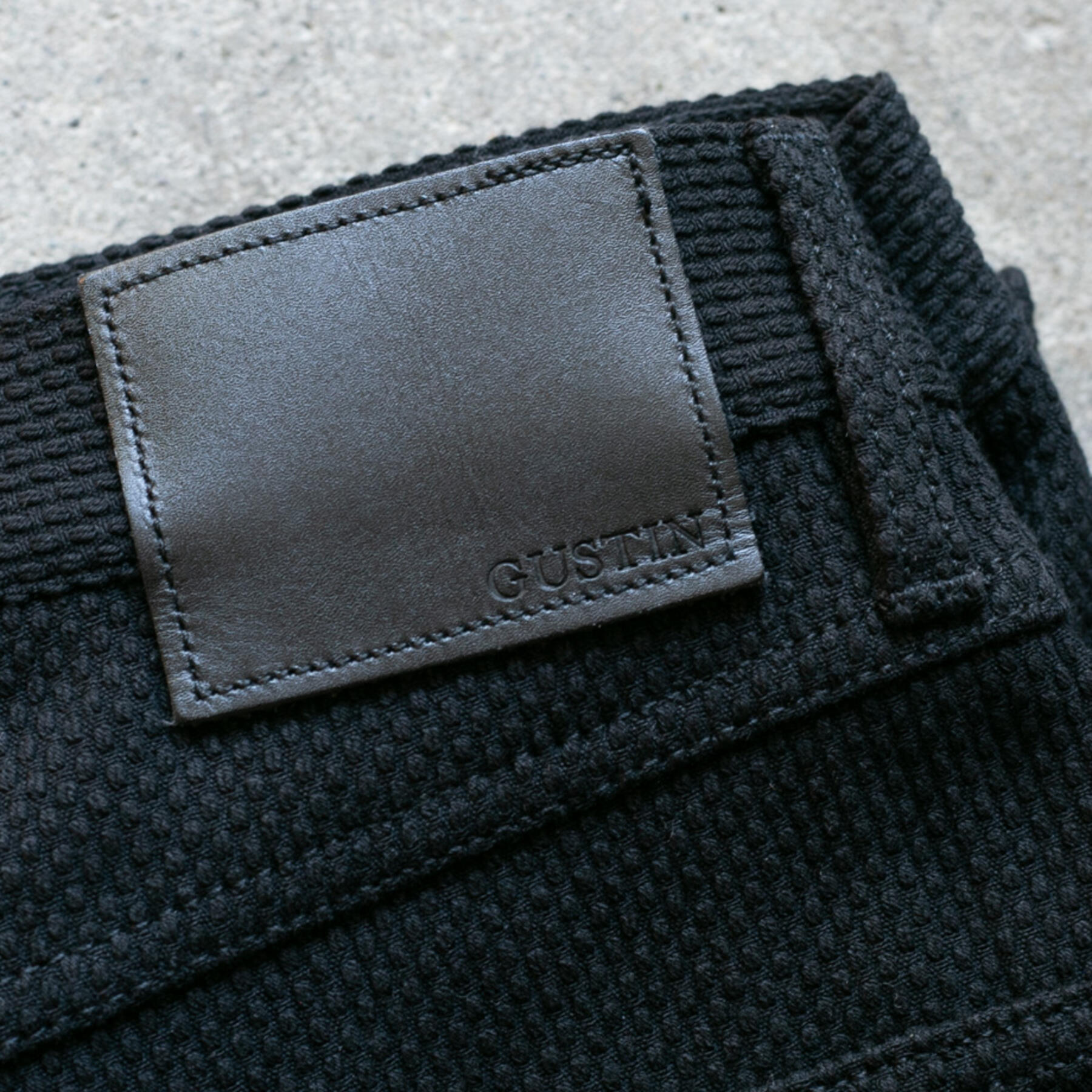 gustin #91 monster sashiko dobby 5 pocket - black