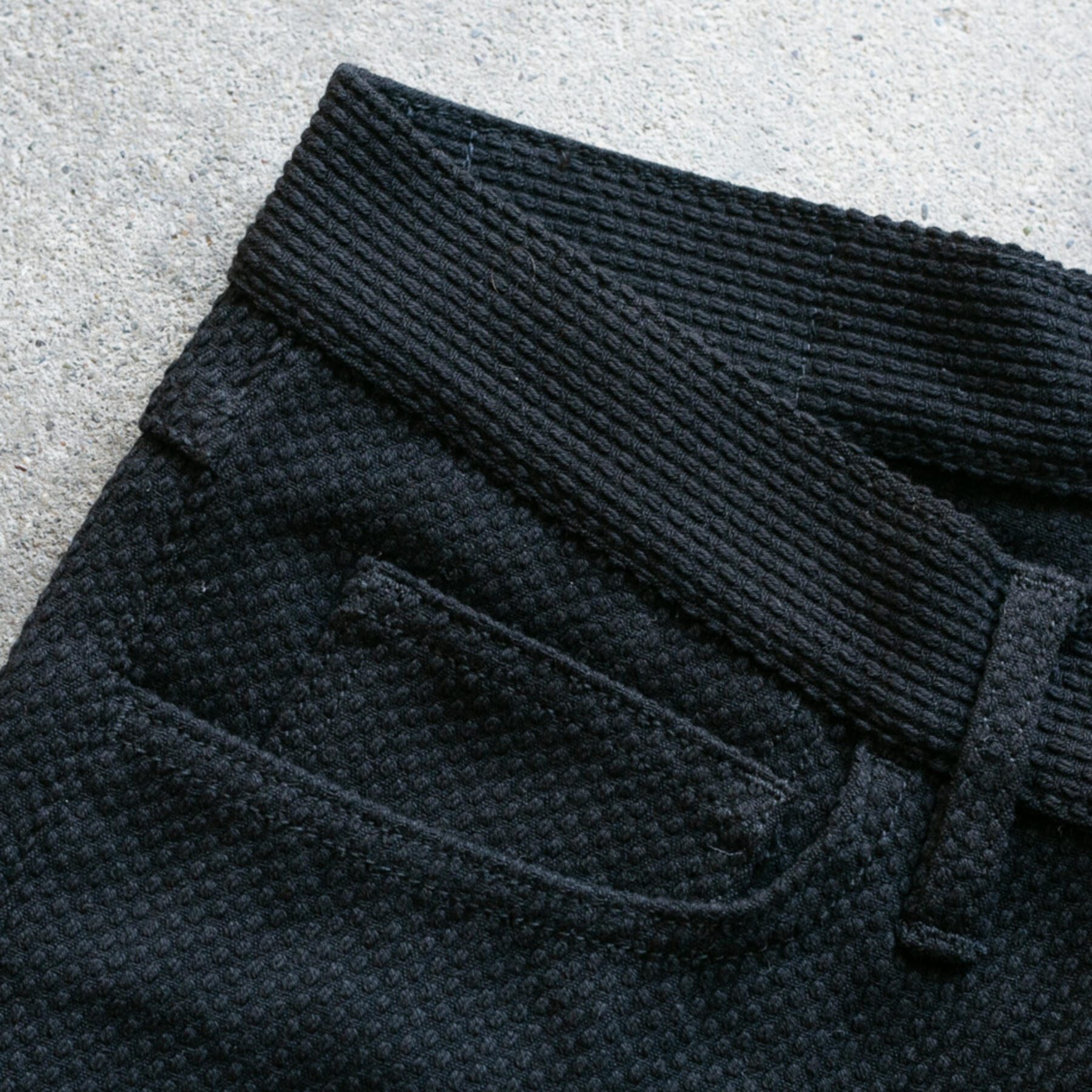 gustin #91 monster sashiko dobby 5 pocket - black