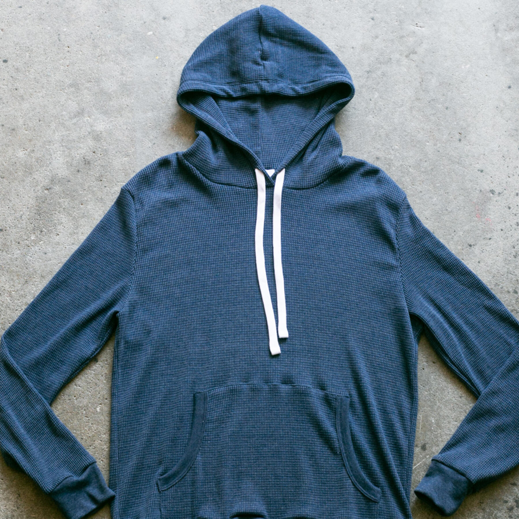 gustin waffle pullover - vintage blue
