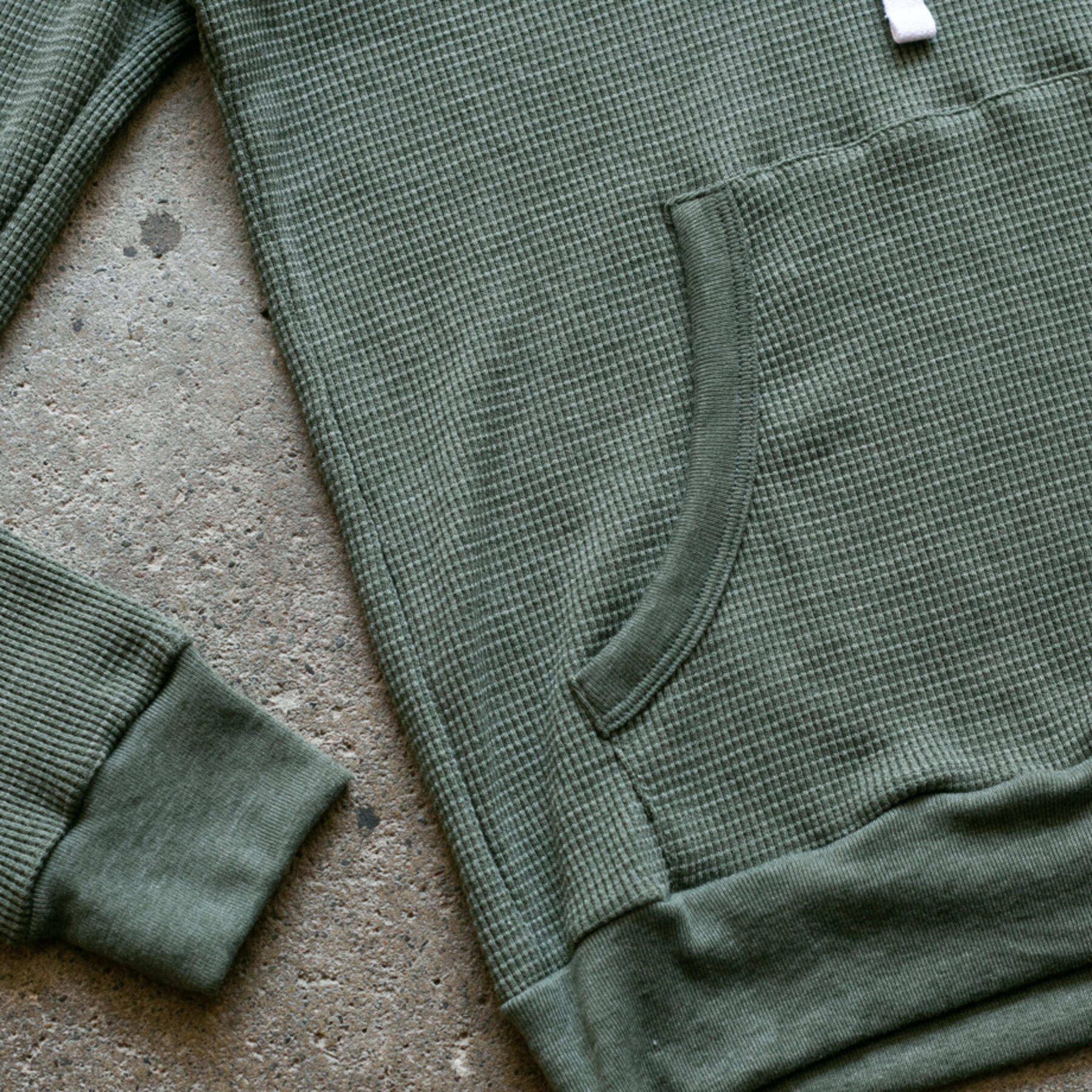 gustin waffle pullover - olive drab