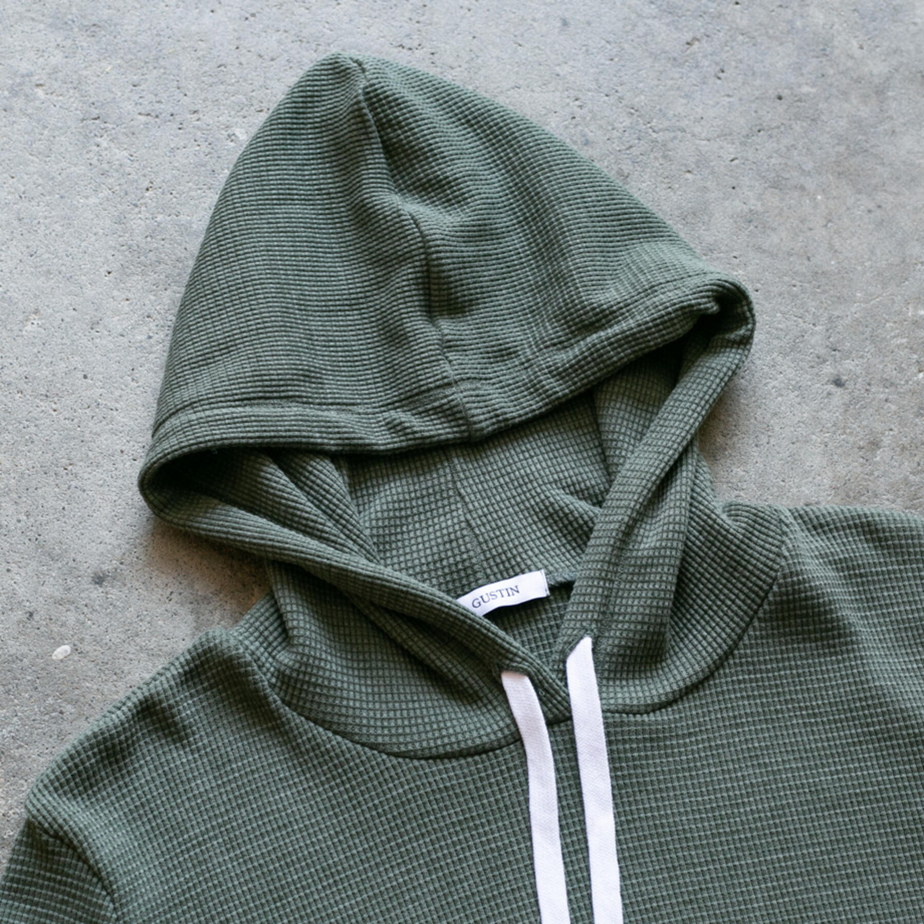 gustin waffle pullover - olive drab