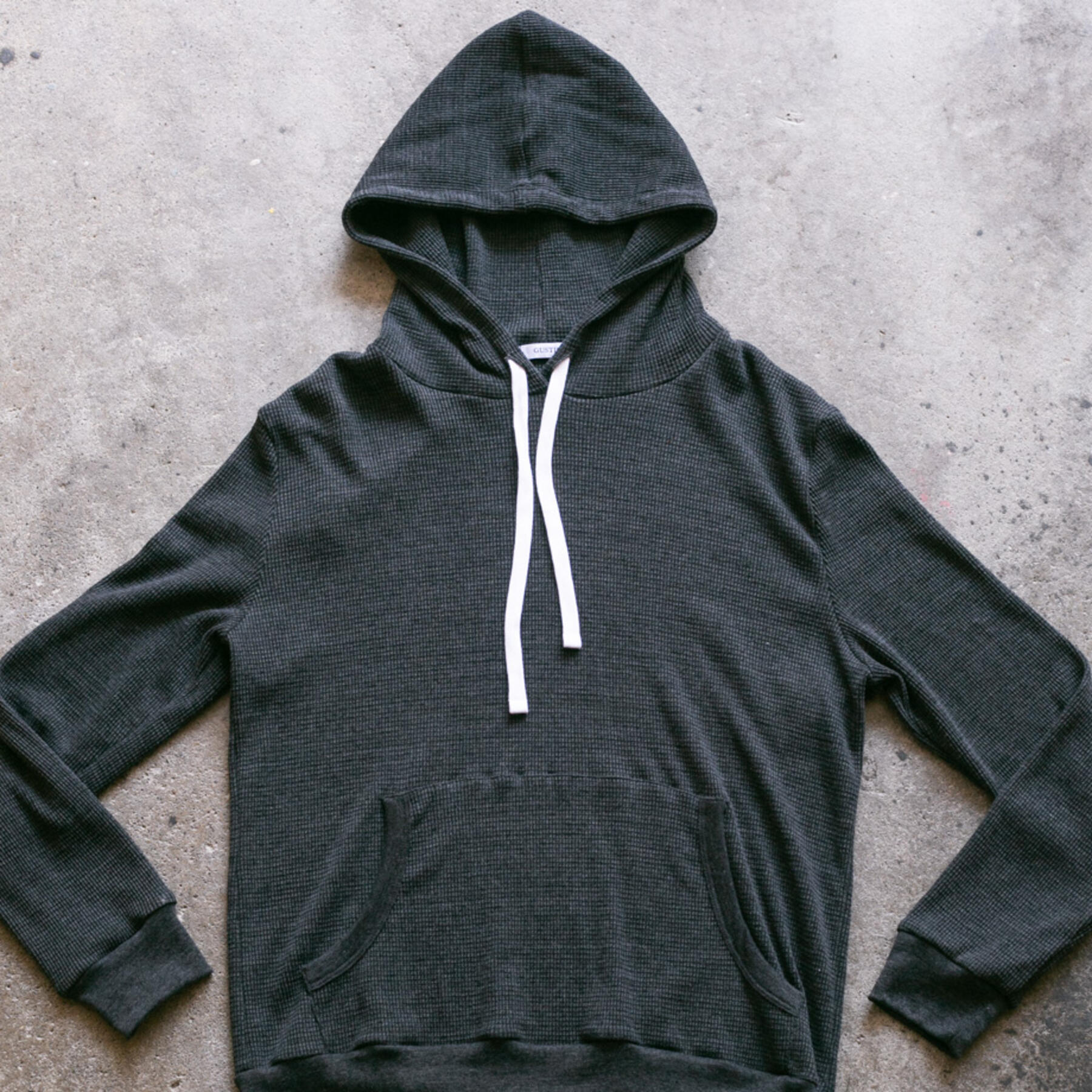 gustin waffle pullover - charcoal