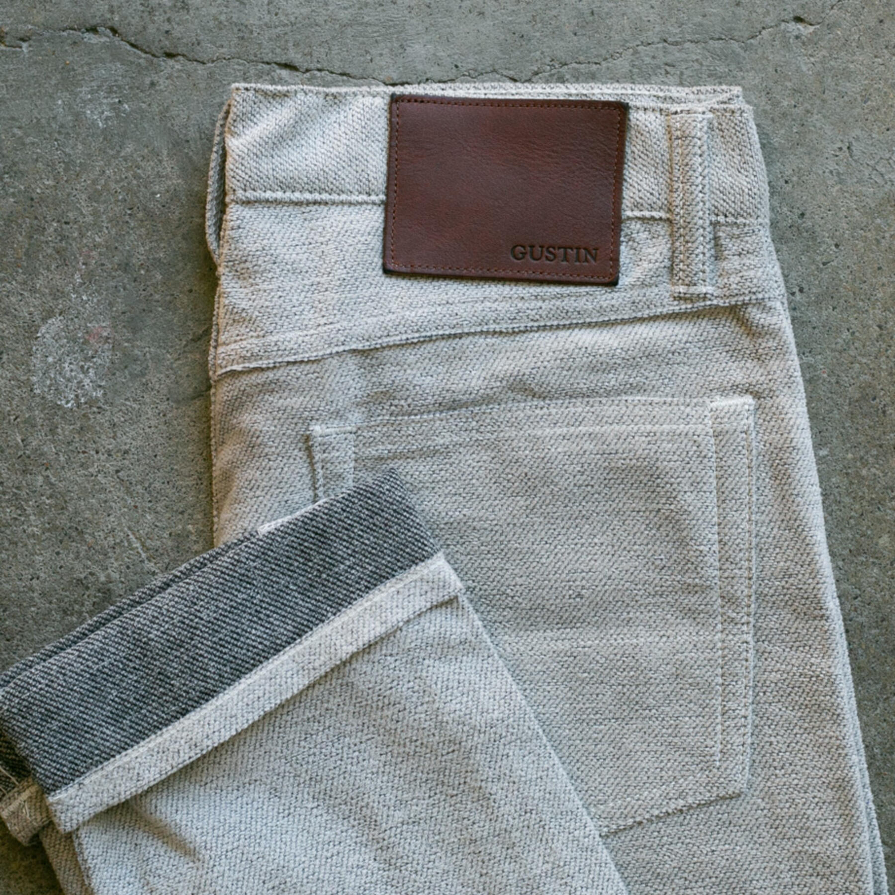 gustin #133 shaggy twill 5 pocket - concretexgrey