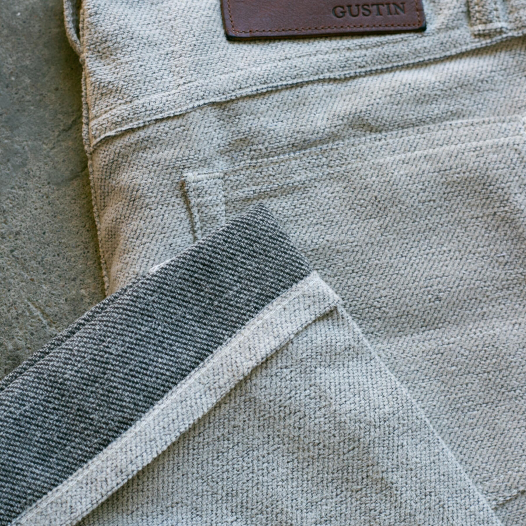 gustin #133 shaggy twill 5 pocket - concretexgrey