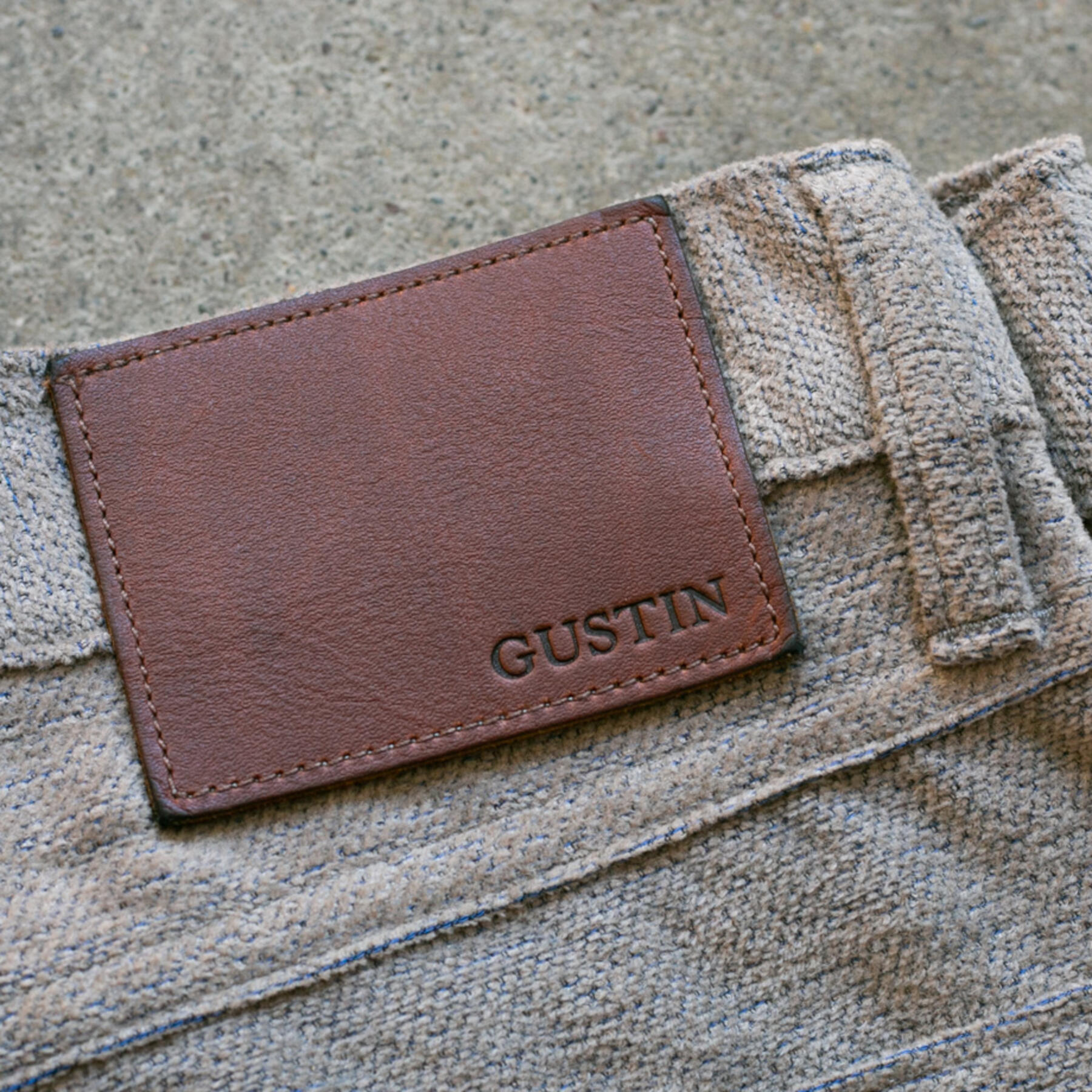 gustin #132 shaggy twill 5 pocket - taupexgrey