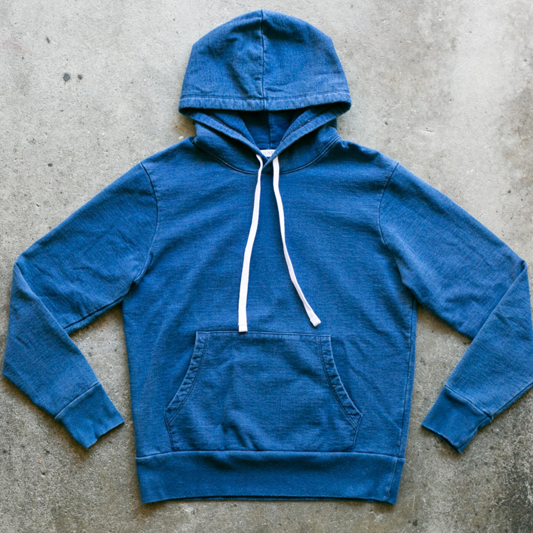 gustin vintage indigo pullover hoodie