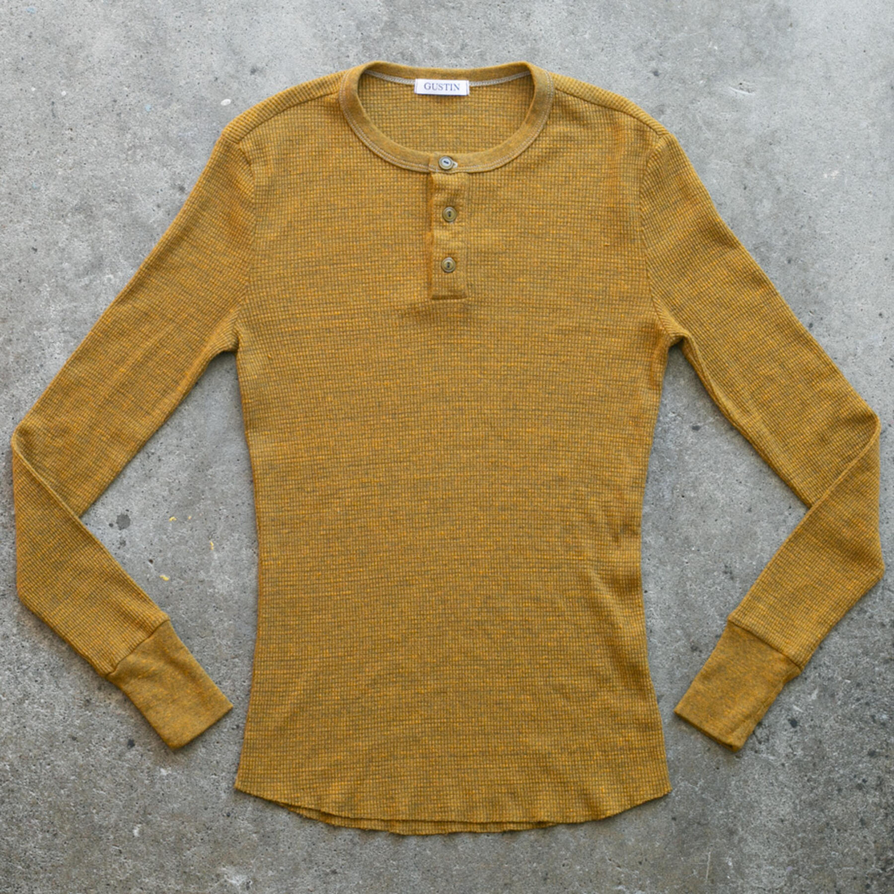 gustin waffle henley 3 pack (saffron, black, white)