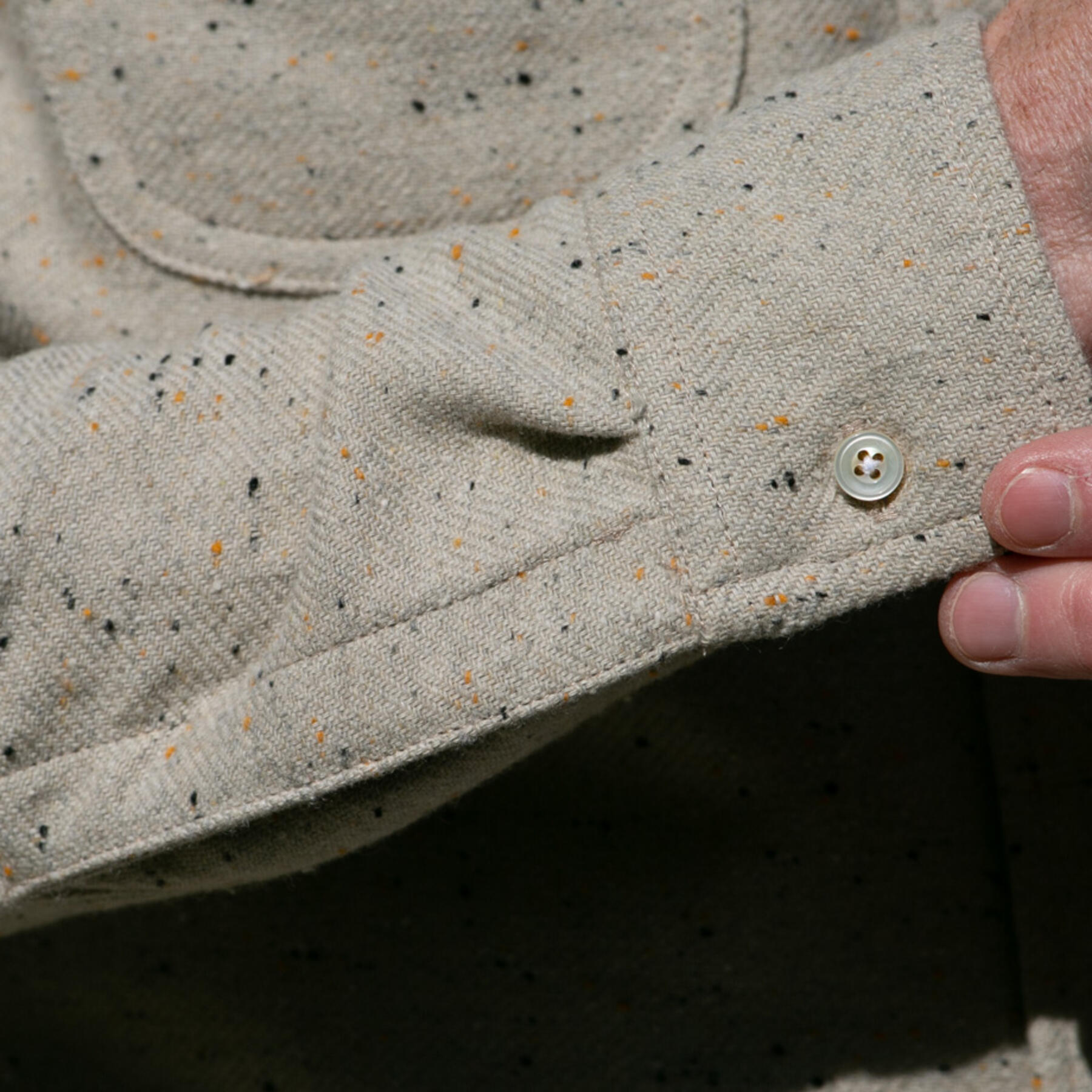 gustin #866 japan wool nep big twill - natural