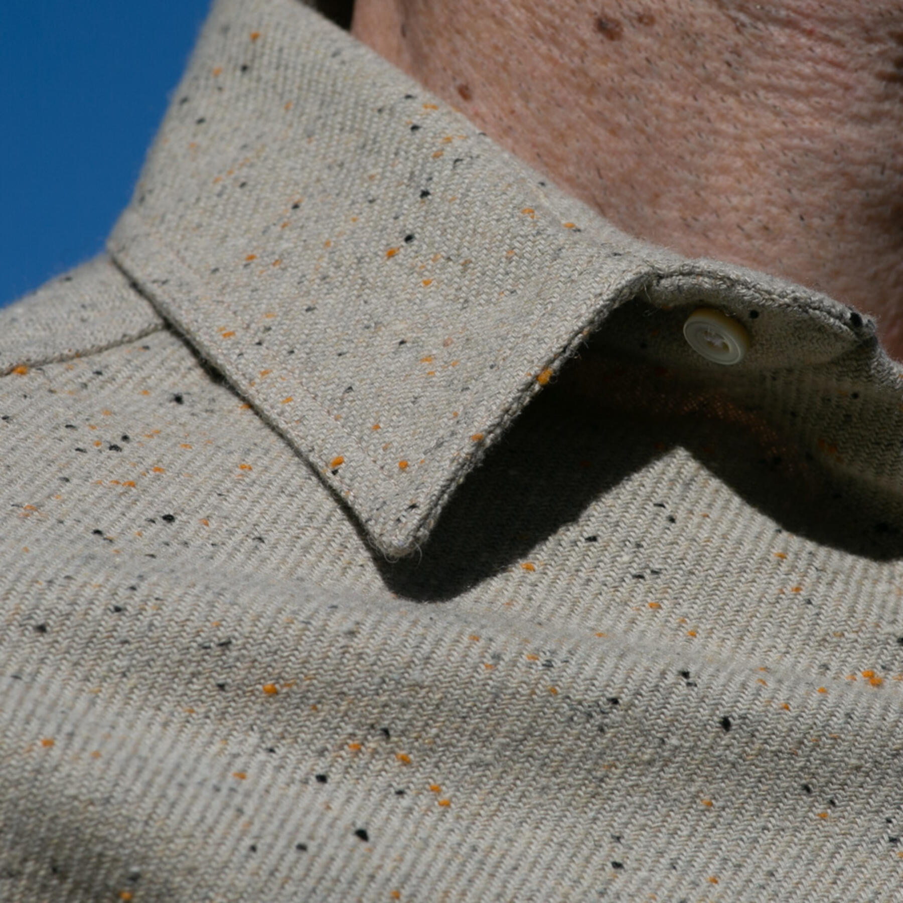 gustin #866 japan wool nep big twill - natural