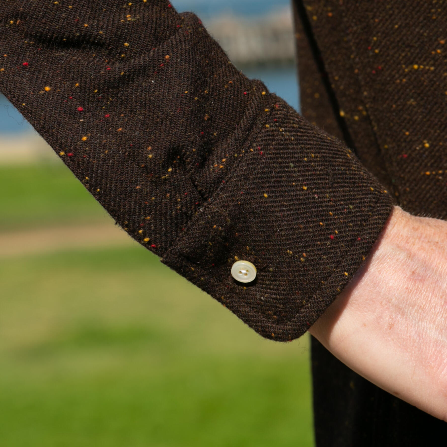 gustin #865 japan wool nep big twill - coffee