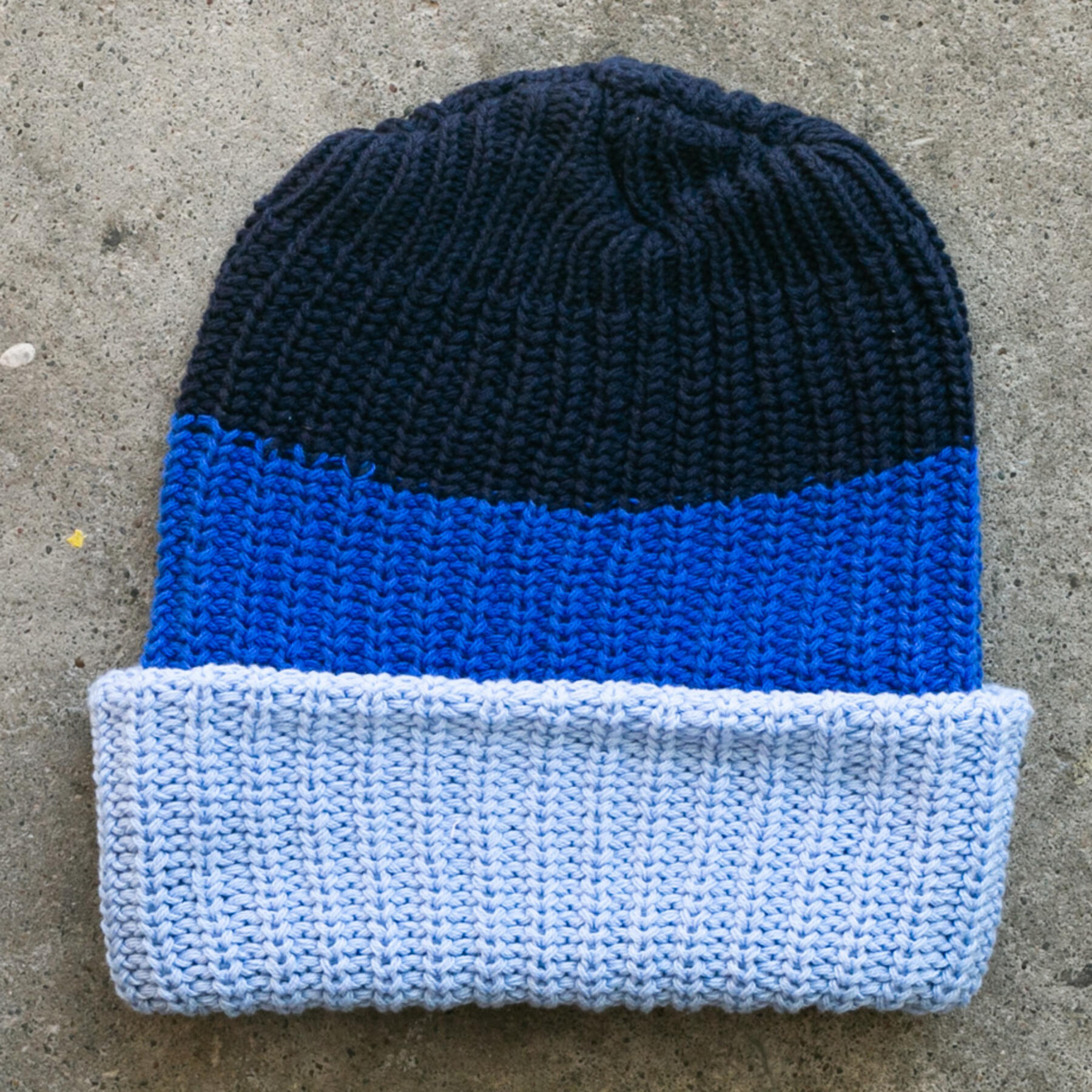 gustin color block beanie - navyxcobaltxsky