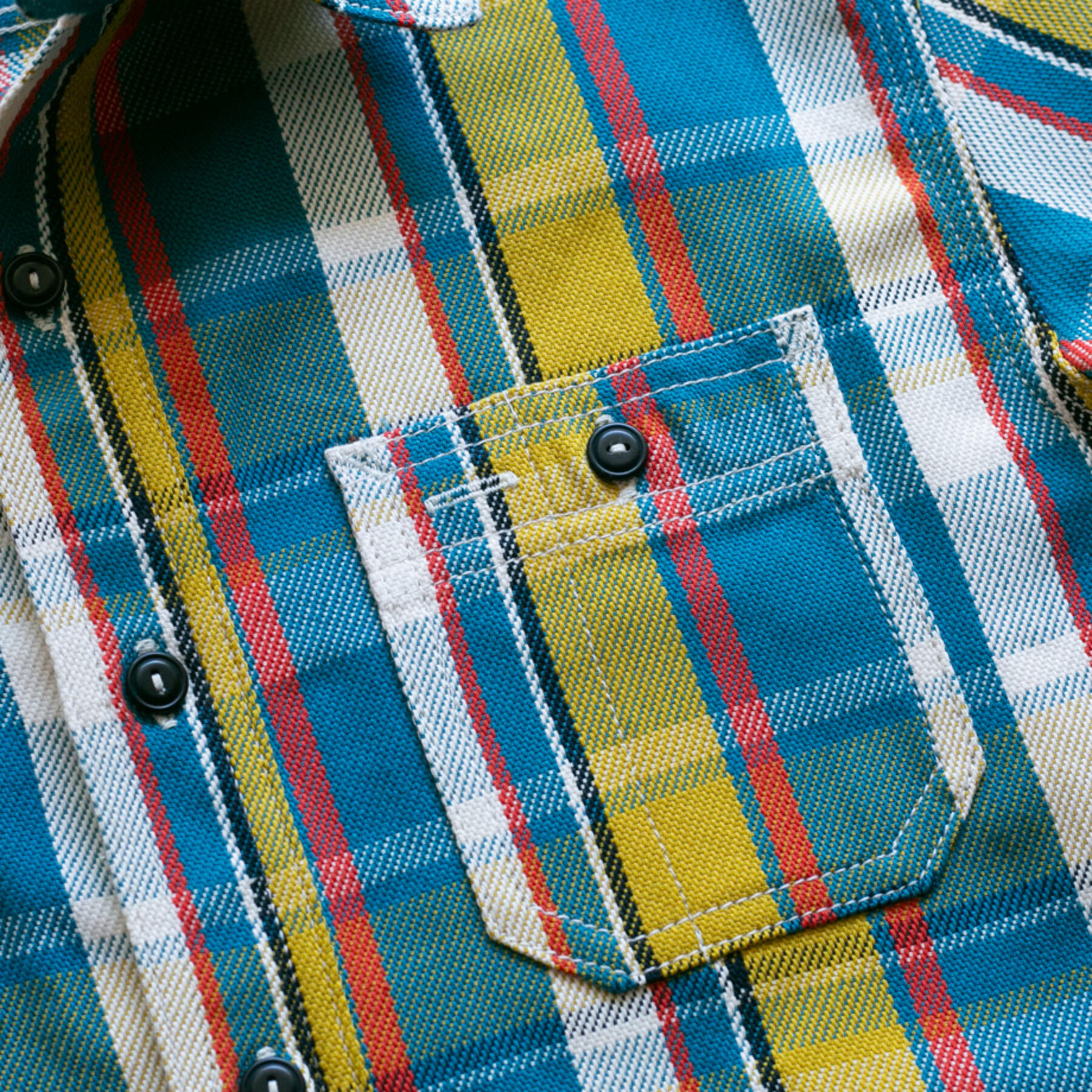 gustin #96 monster selvedge plaid workshirt - sky