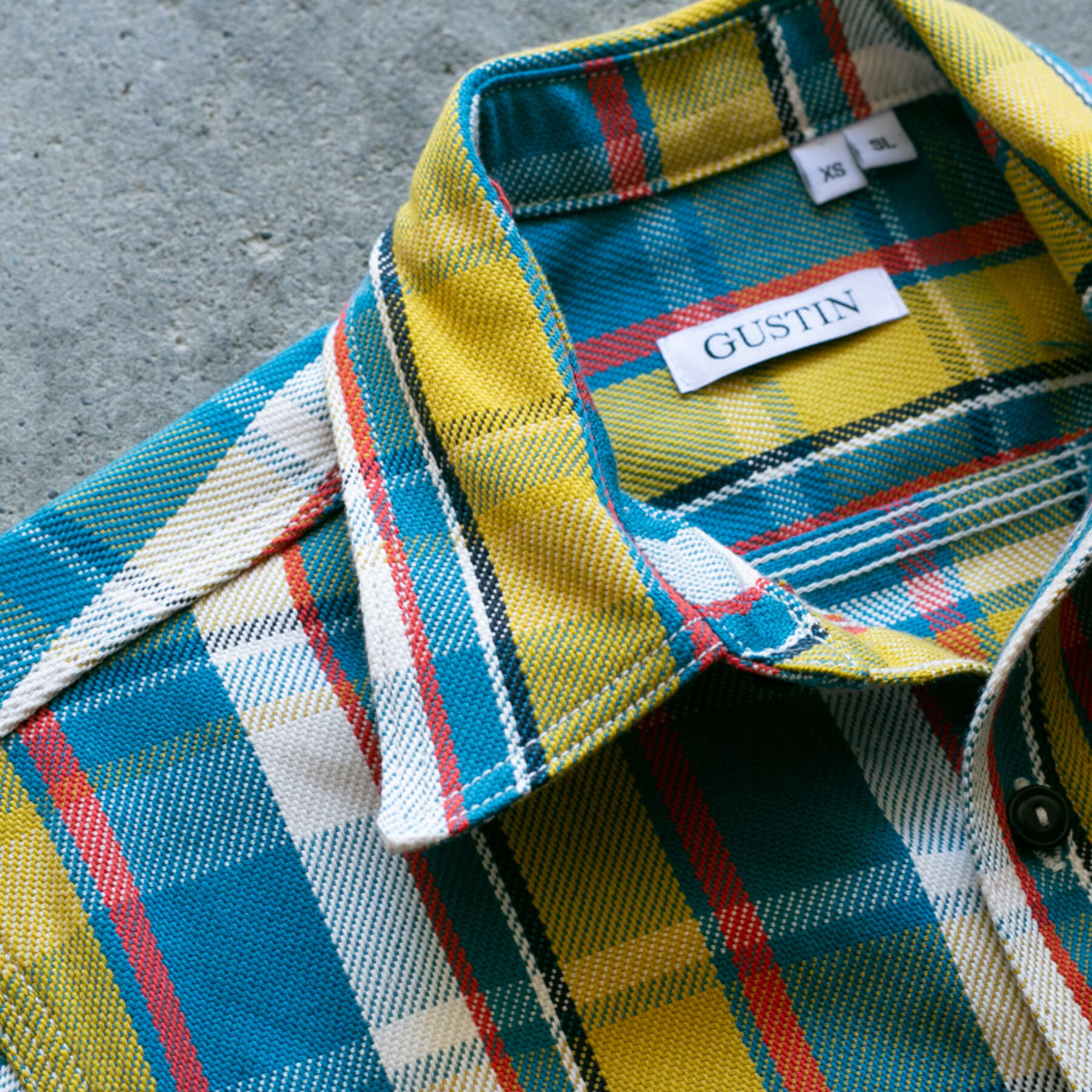 gustin #96 monster selvedge plaid workshirt - sky