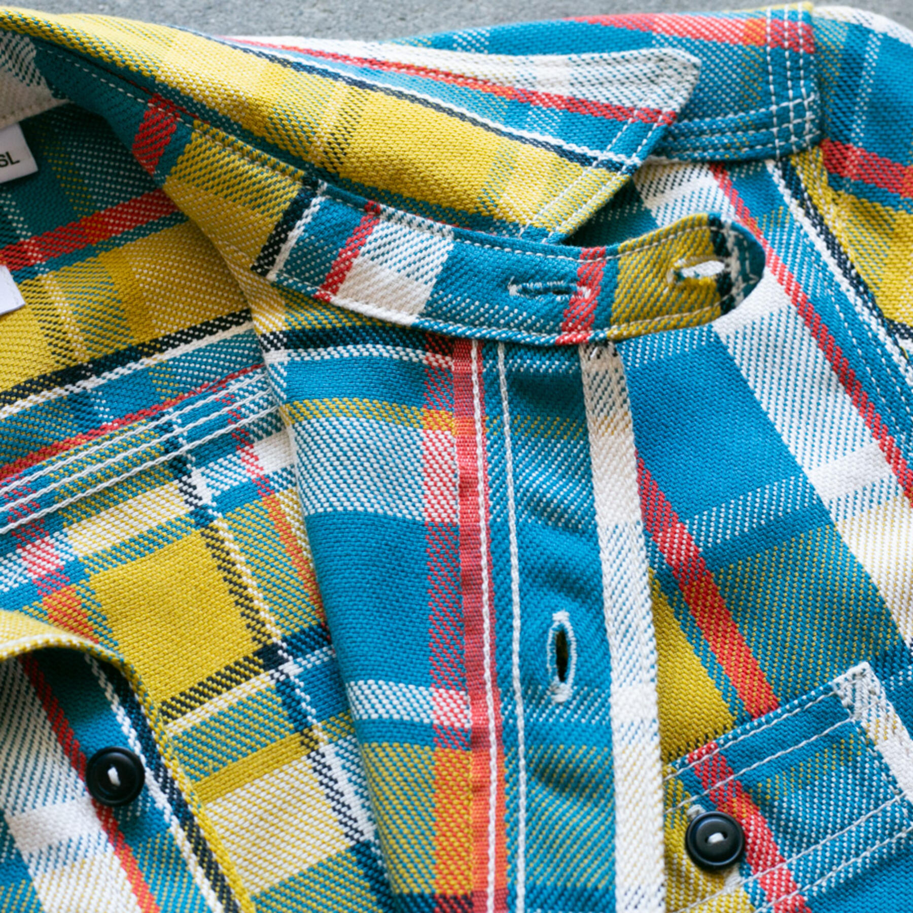 gustin #96 monster selvedge plaid workshirt - sky