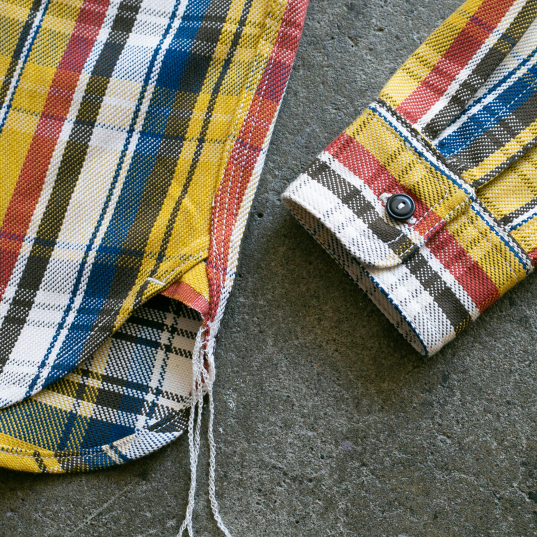 gustin #97 monster selvedge plaid workshirt - mustard