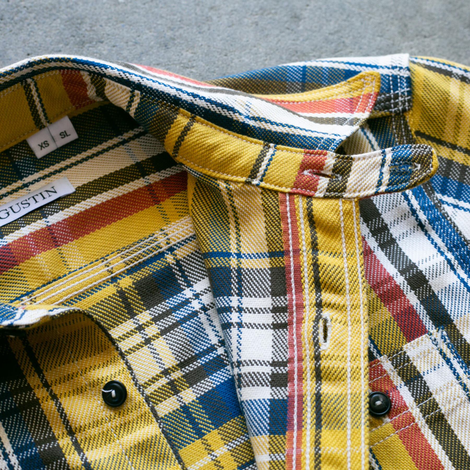 gustin #97 monster selvedge plaid workshirt - mustard
