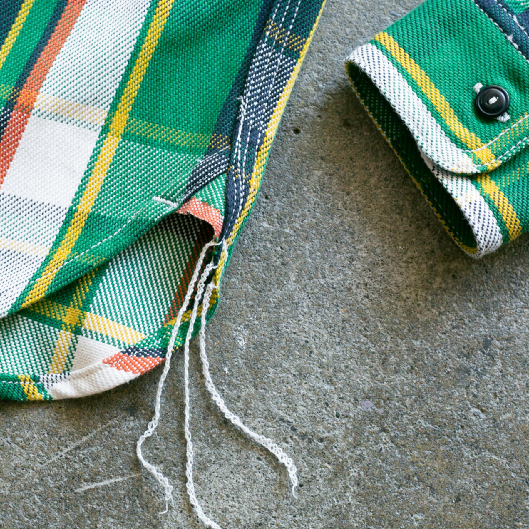 gustin #98 monster selvedge plaid workshirt - green