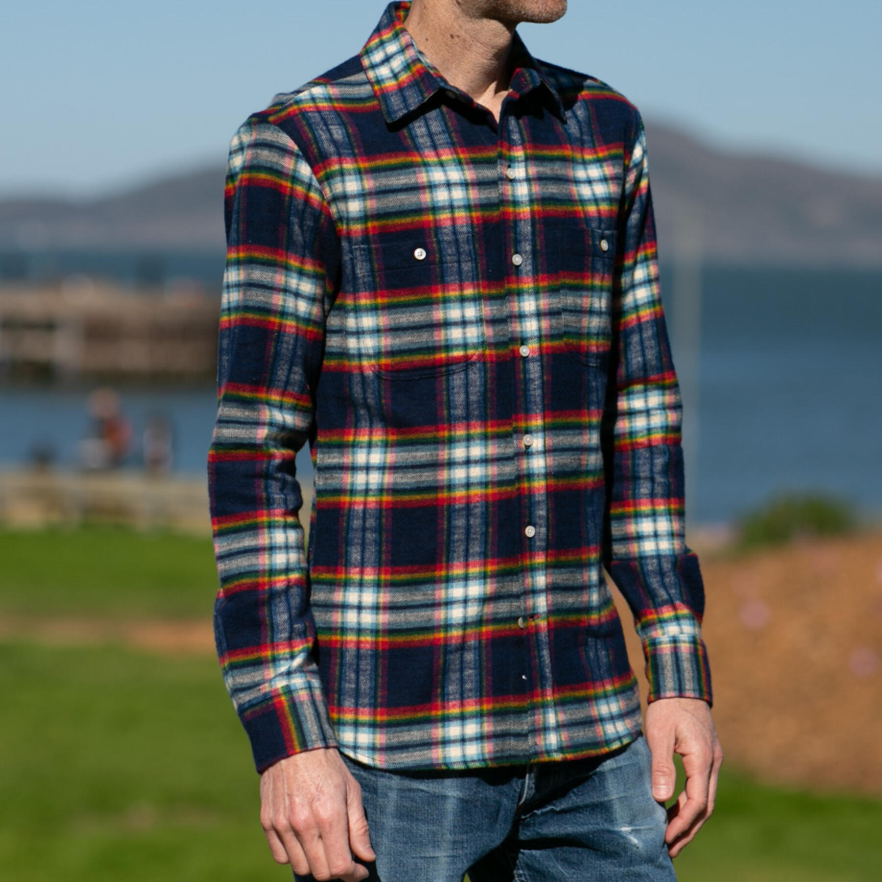 gustin #869 electric felt flannel - navy