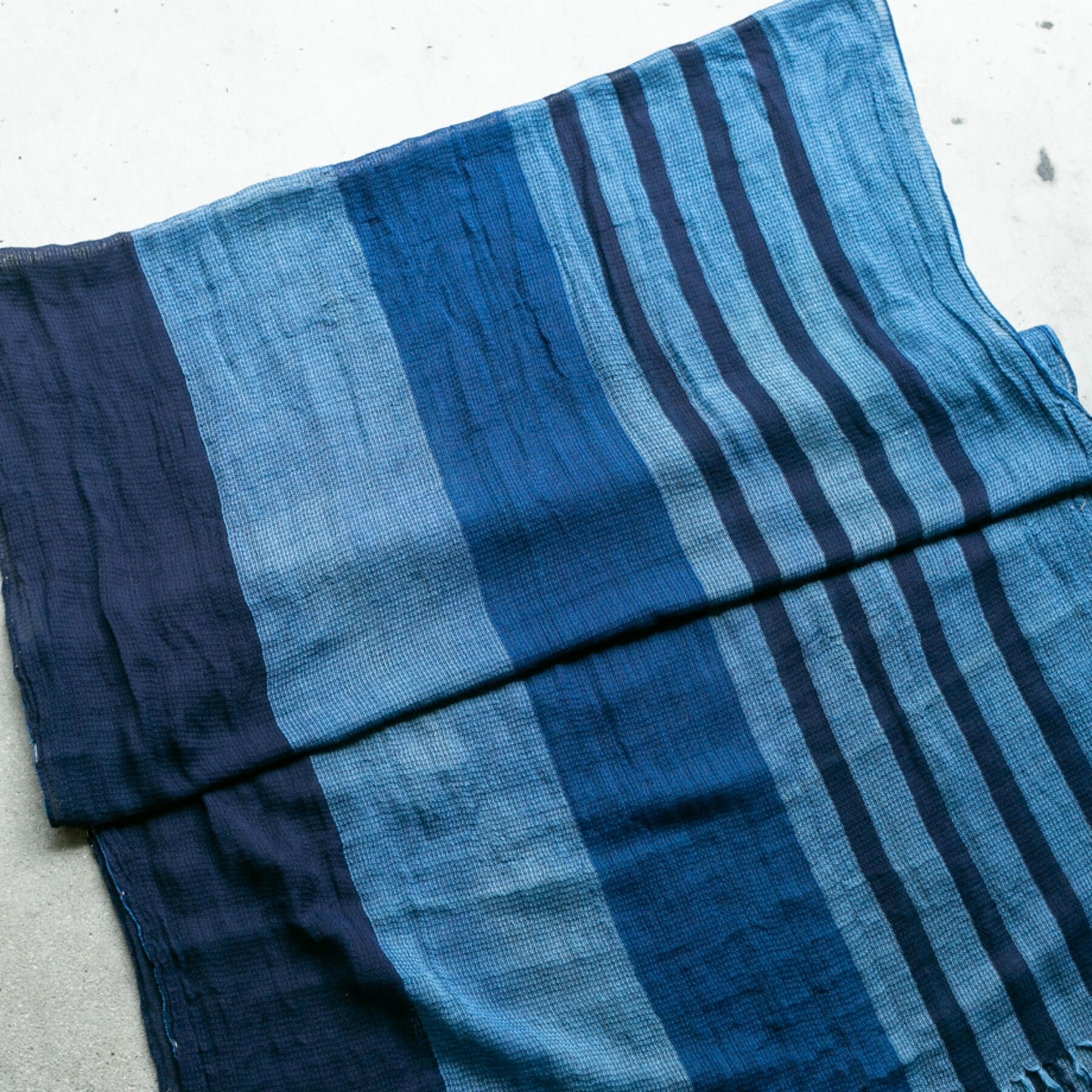 gustin japan indigo hand dyed selvedge scarf
