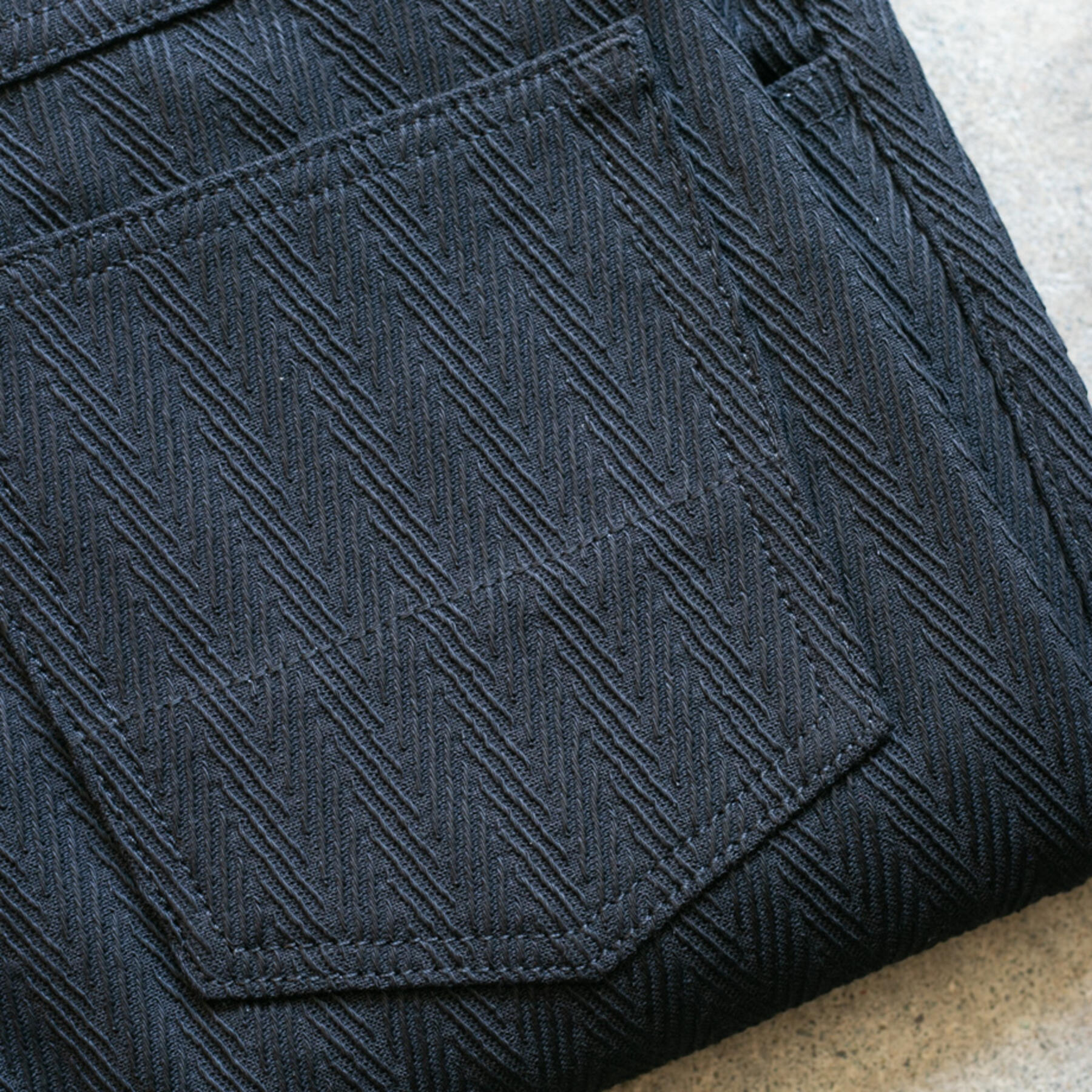 gustin #137 japan dobby herringbone 5 pocket - double black