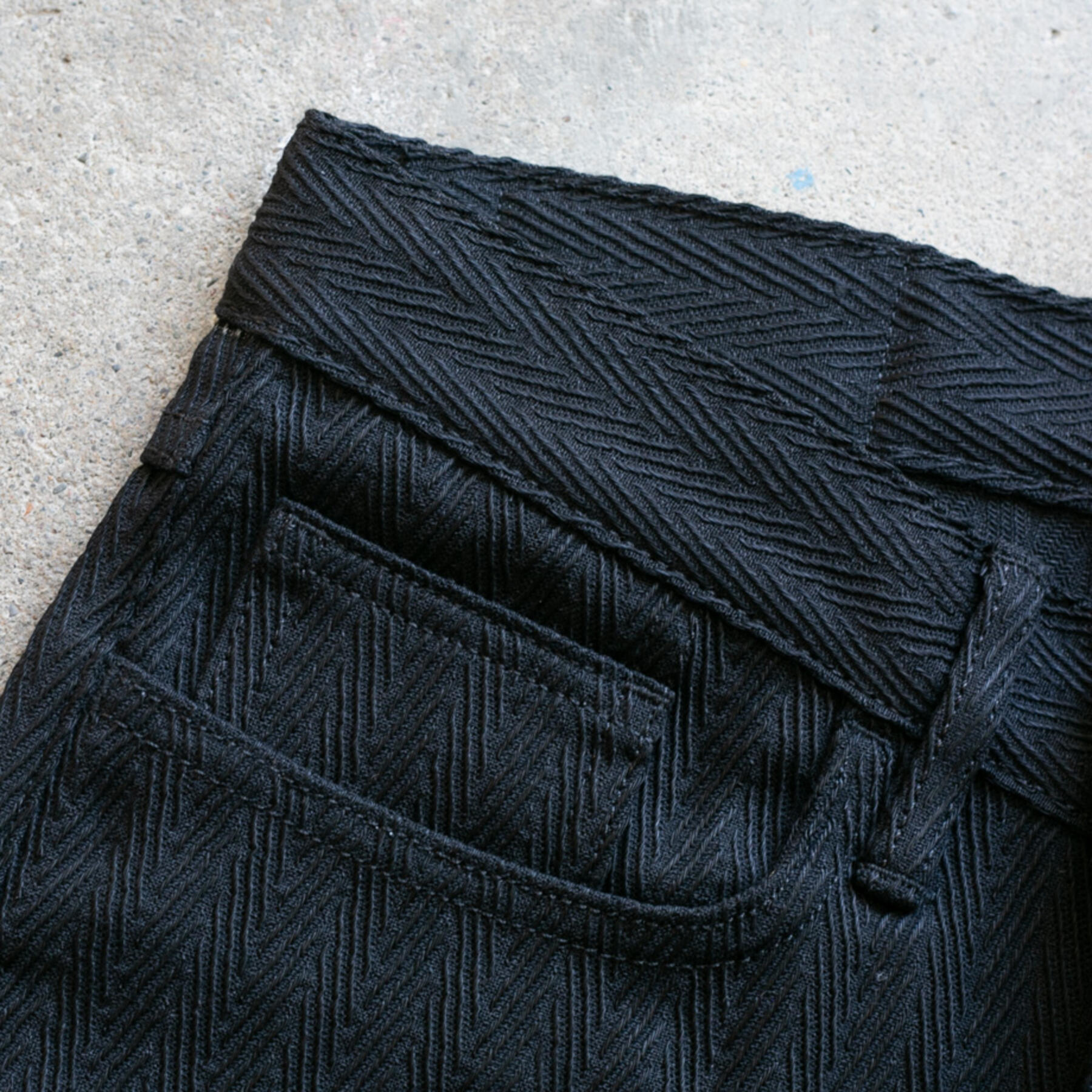 gustin #137 japan dobby herringbone 5 pocket - double black