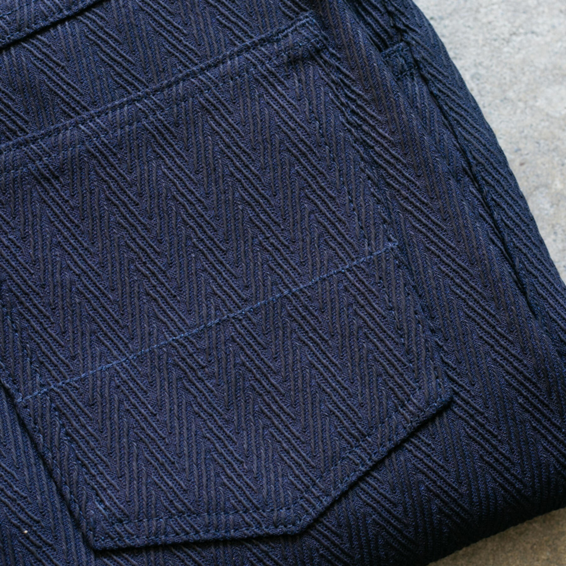 gustin #136 japan dobby herringbone 5 pocket - double indigo