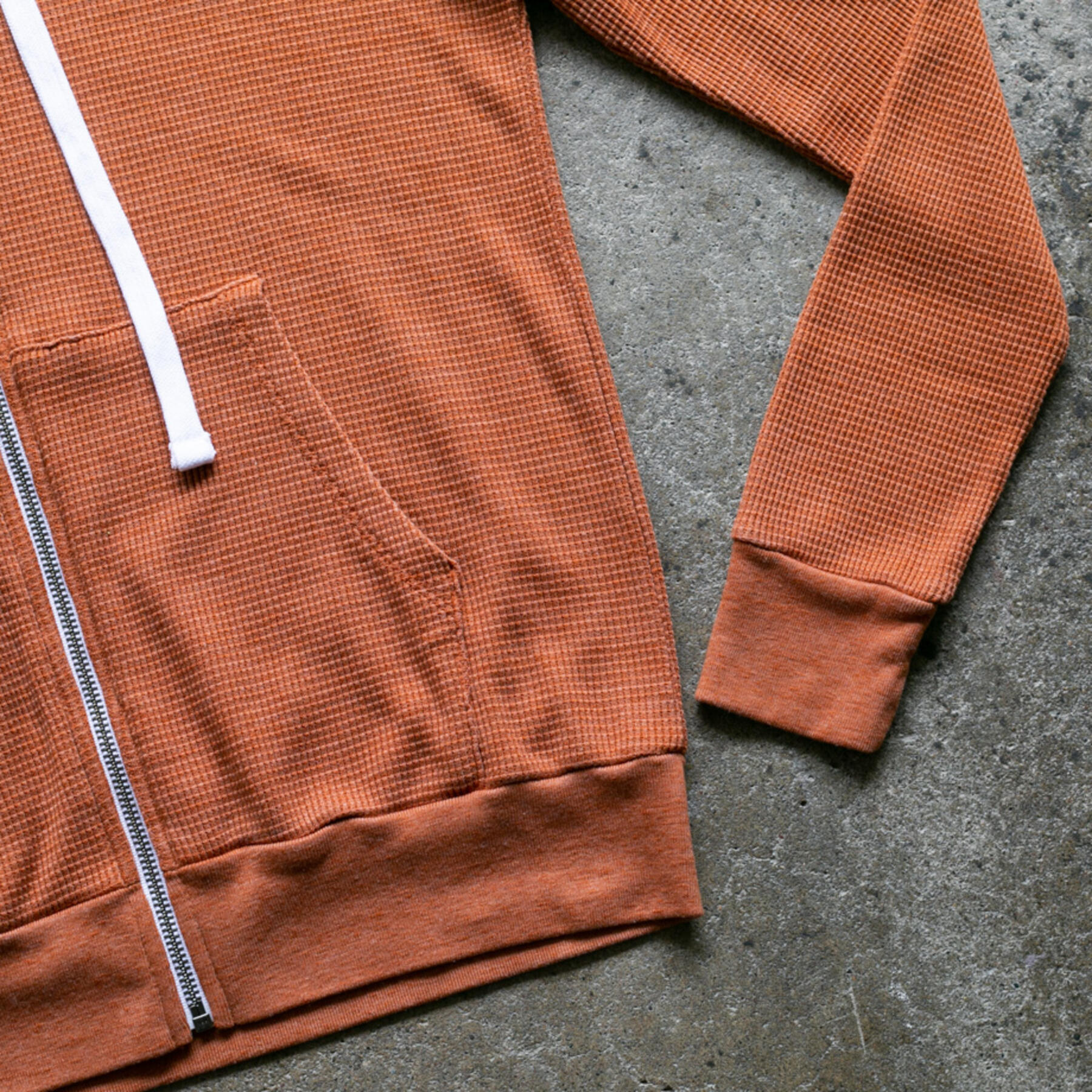 gustin waffle zip hoodie 2 pack (burnt orange, pale mist)
