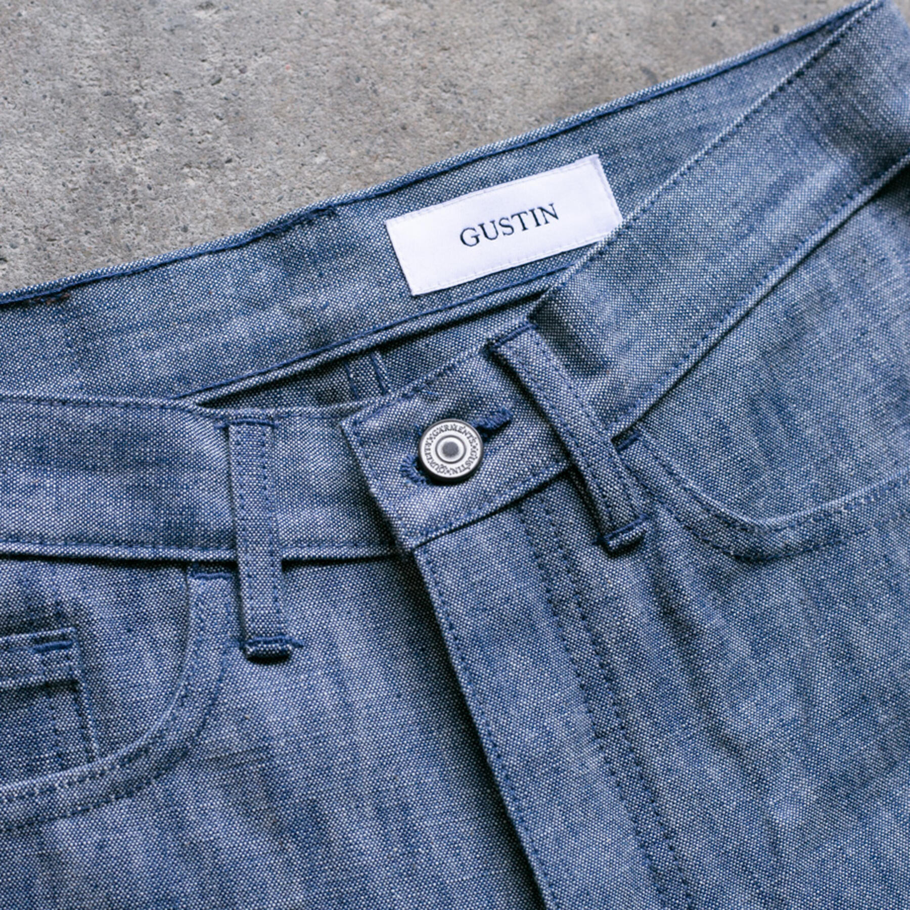 gustin #138 japan monster chambray 5 pocket