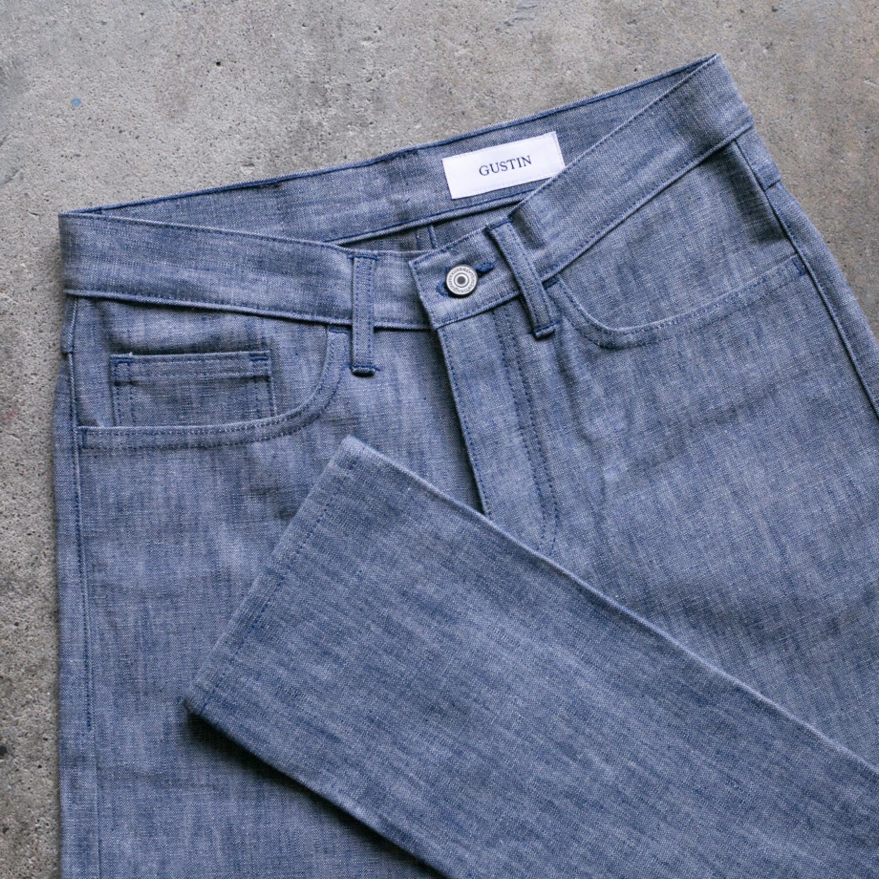 gustin #138 japan monster chambray 5 pocket