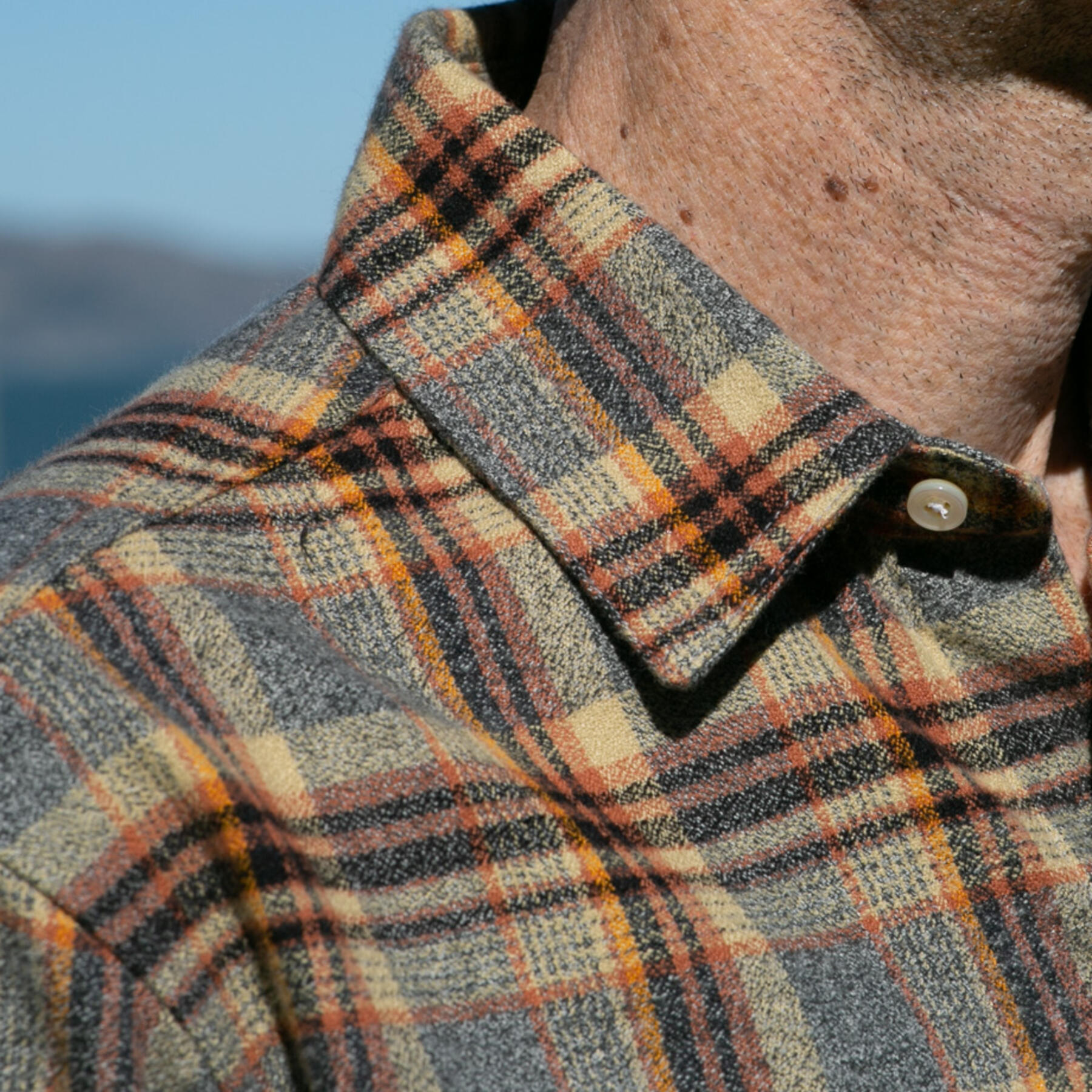 gustin #876 retro melange plaid flannel - maize