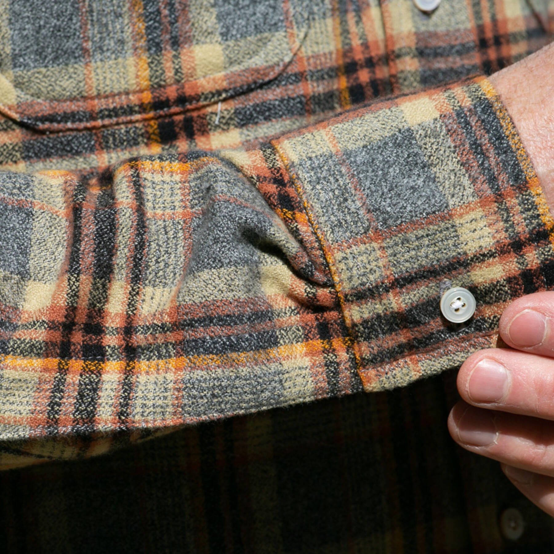 gustin #876 retro melange plaid flannel - maize