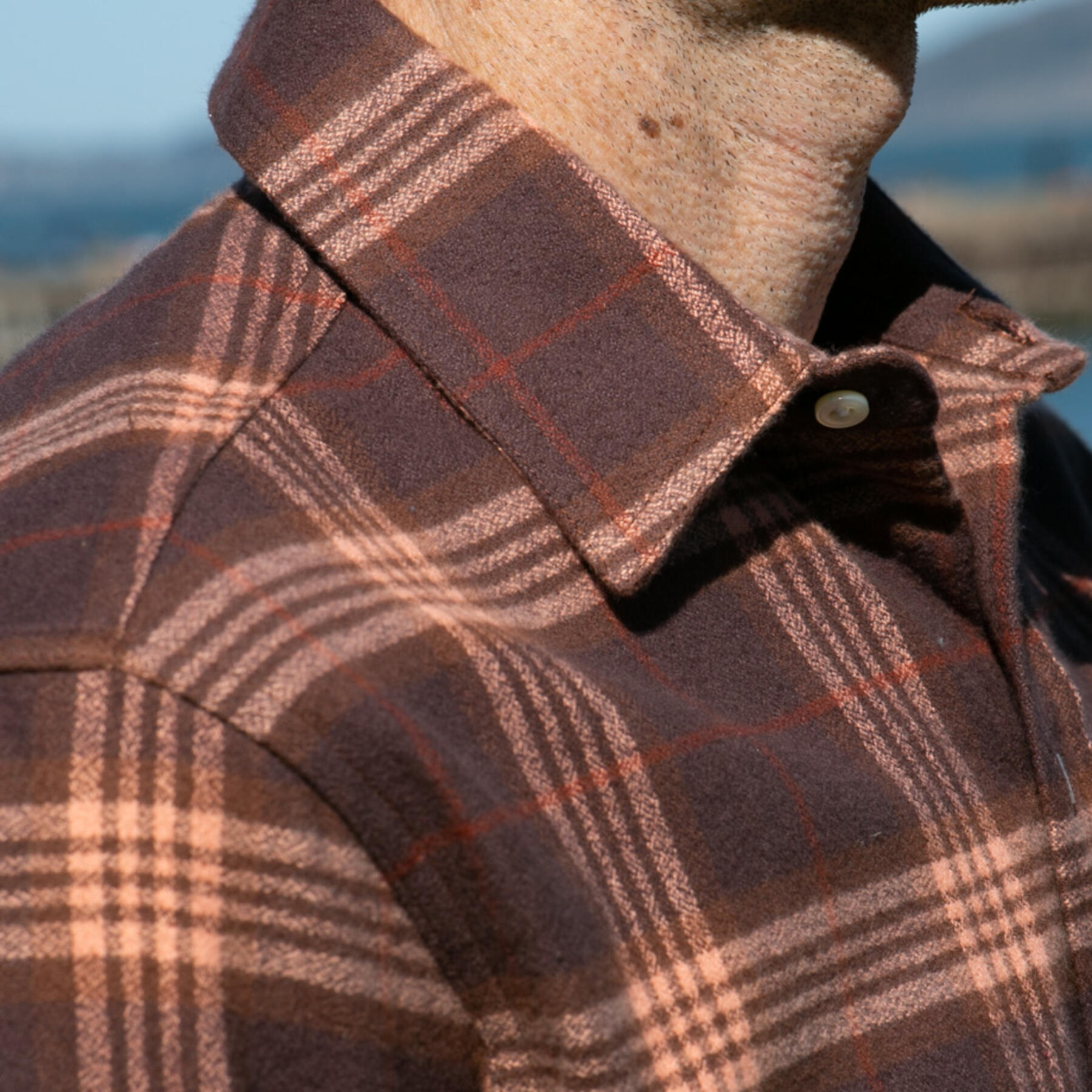 gustin #875 retro melange plaid flannel - coffee