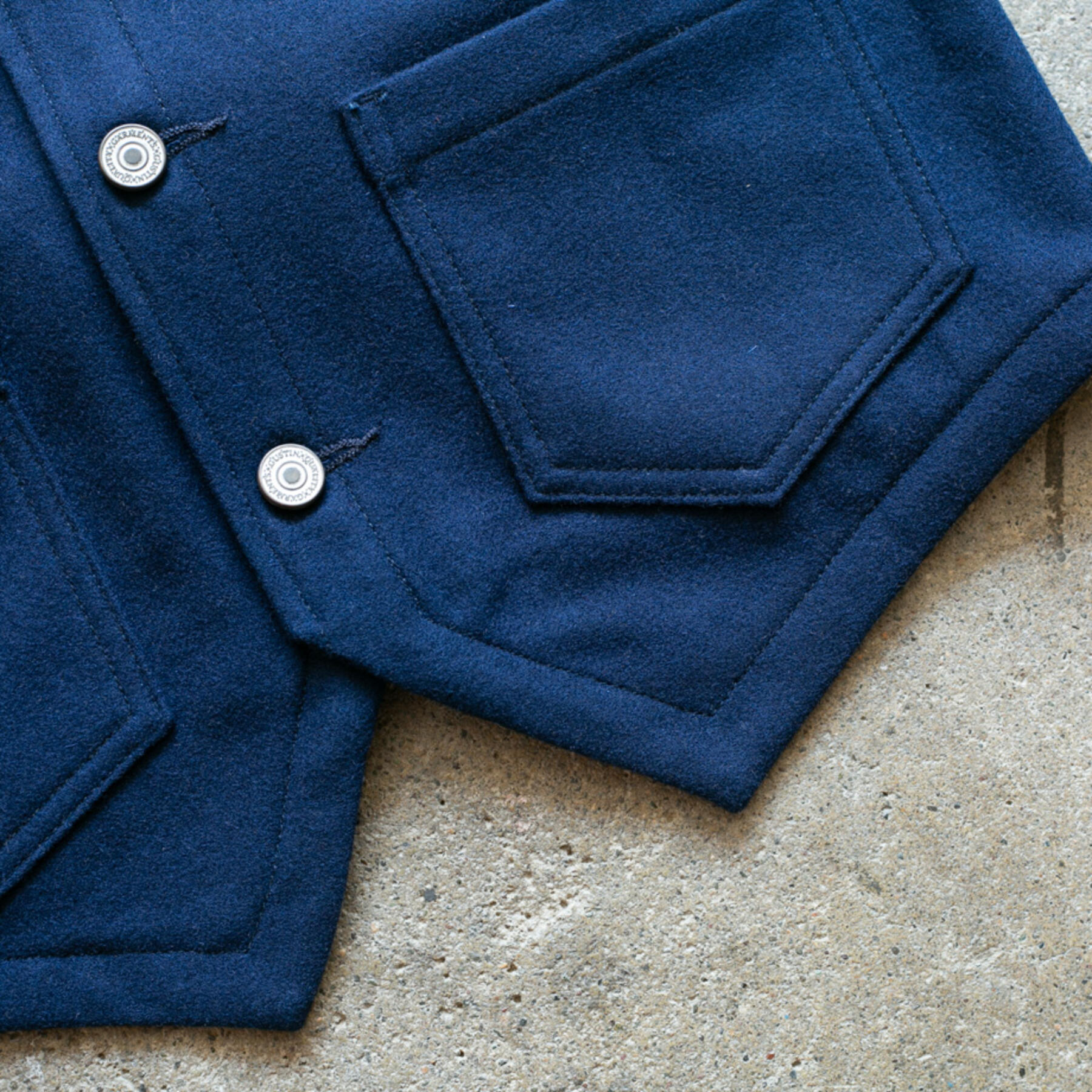 gustin #3 navy melton wool vest