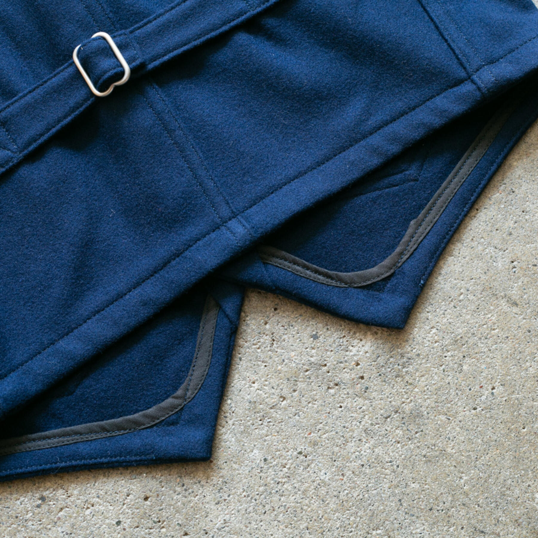gustin #3 navy melton wool vest