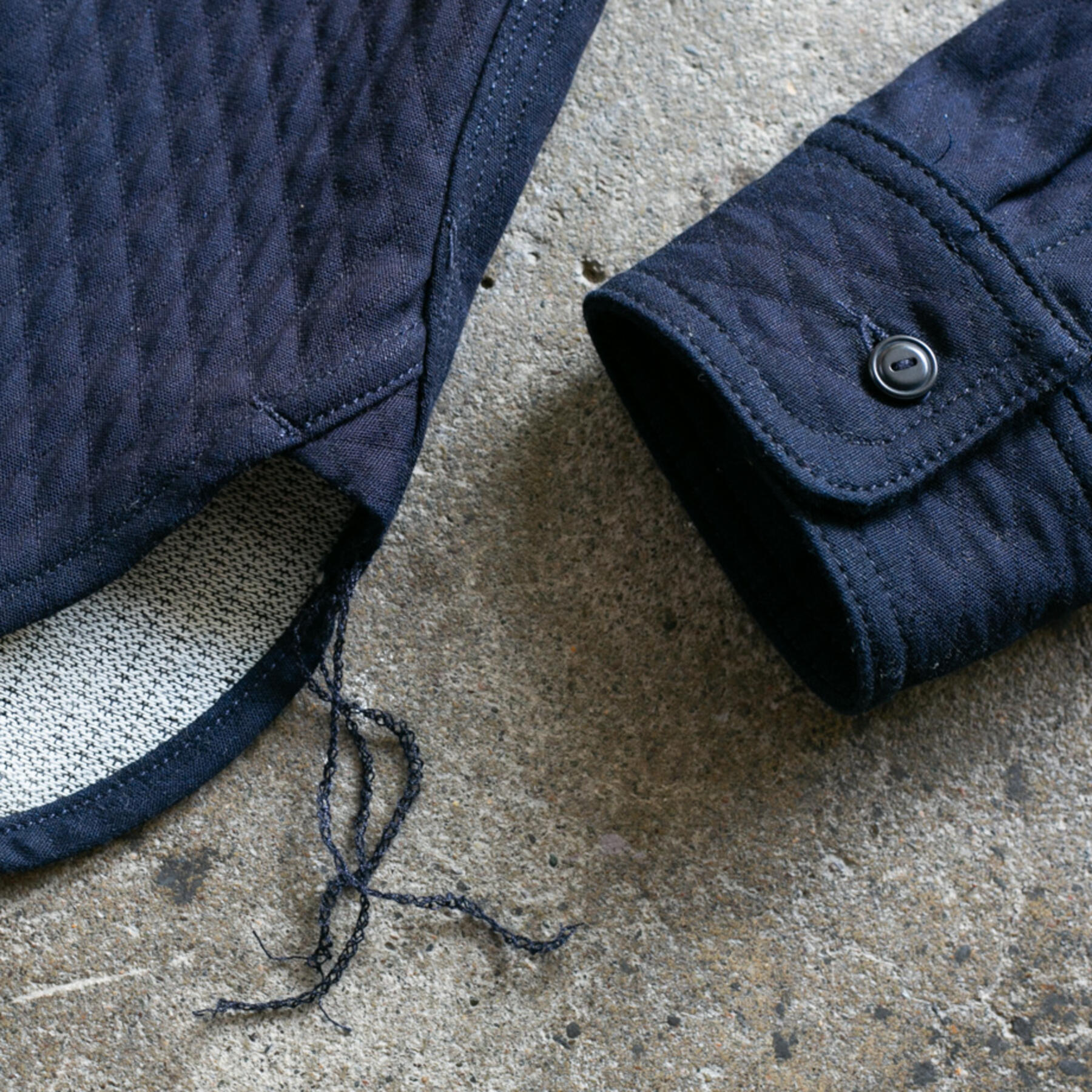 gustin #101 diamond quilt indigoxindigo workshirt