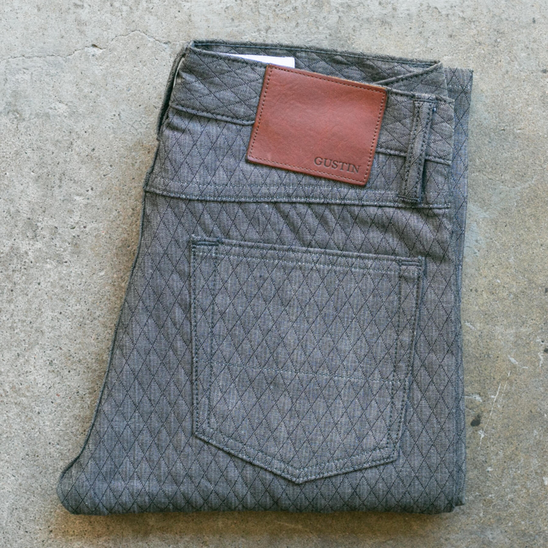 gustin #140 diamond quilt 5 pocket - indigo