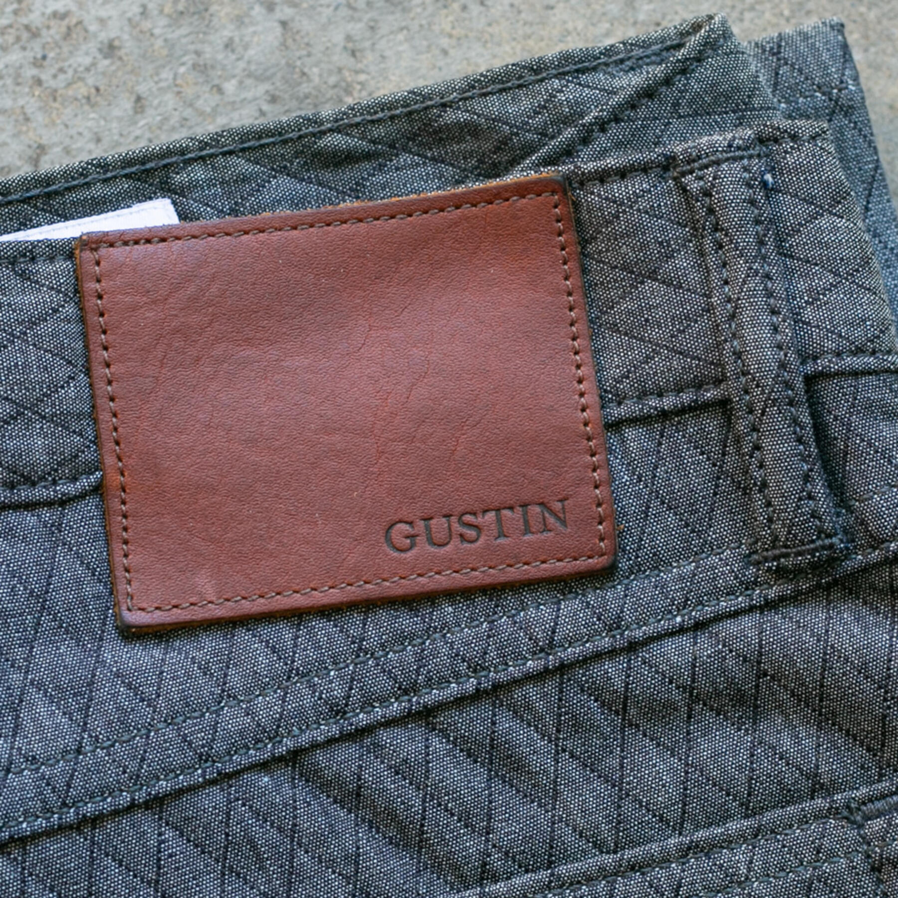 gustin #140 diamond quilt 5 pocket - indigo