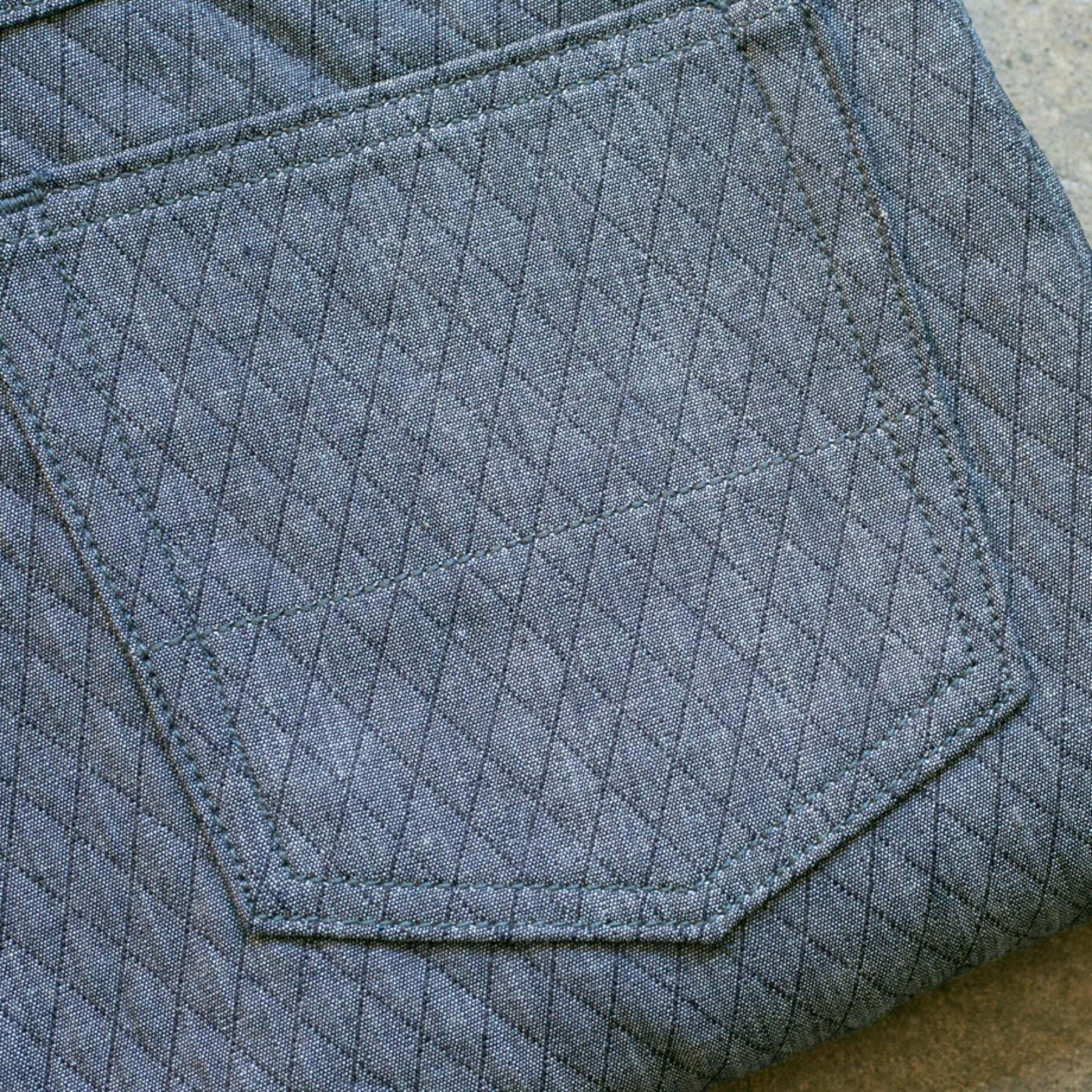 gustin #140 diamond quilt 5 pocket - indigo