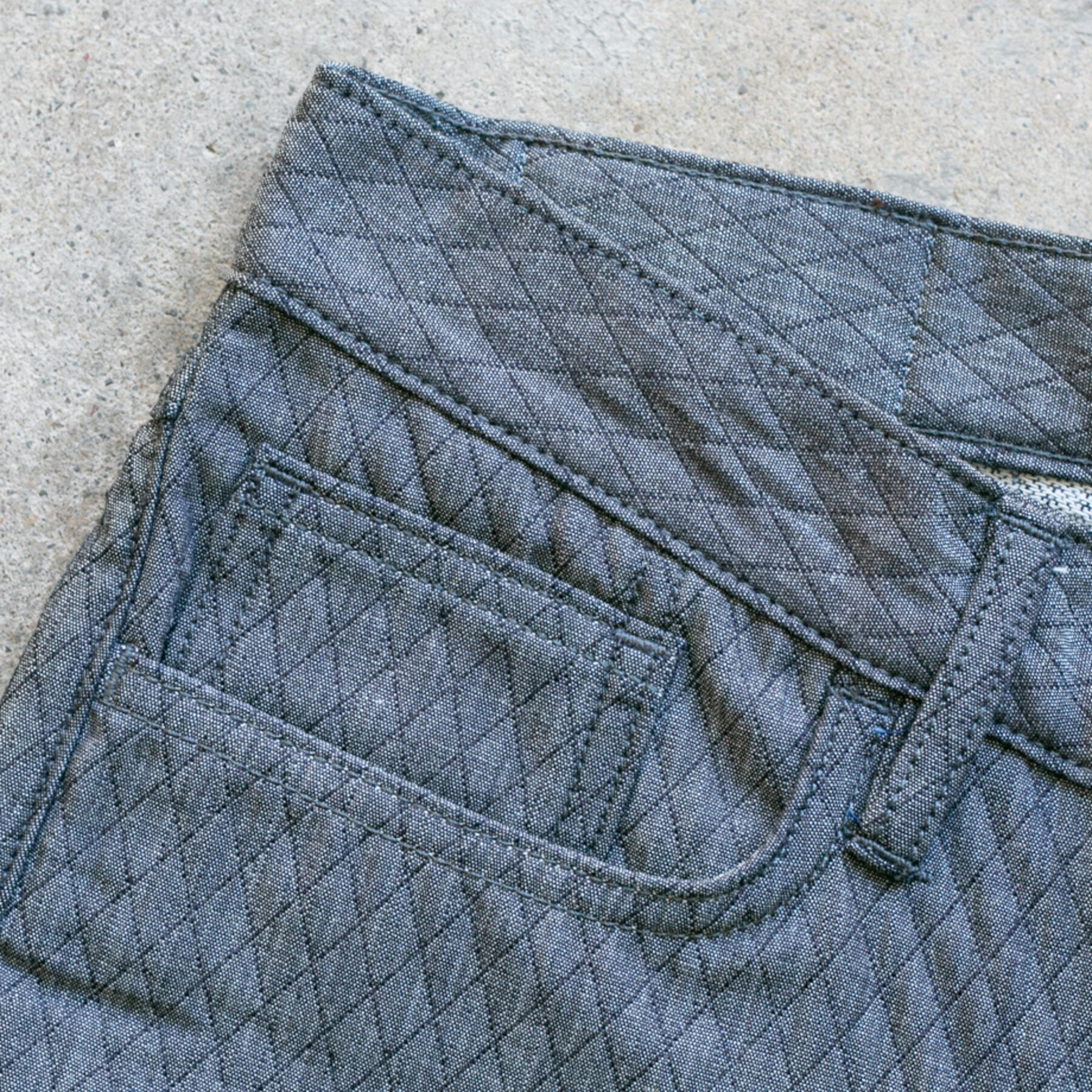 gustin #140 diamond quilt 5 pocket - indigo
