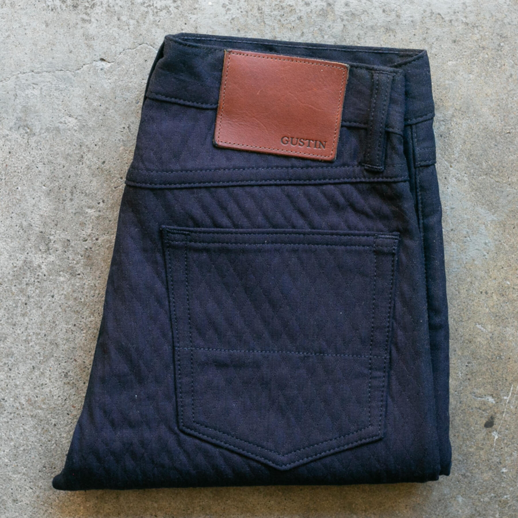 gustin #139 diamond quilt 5 pocket - indigoxindigo