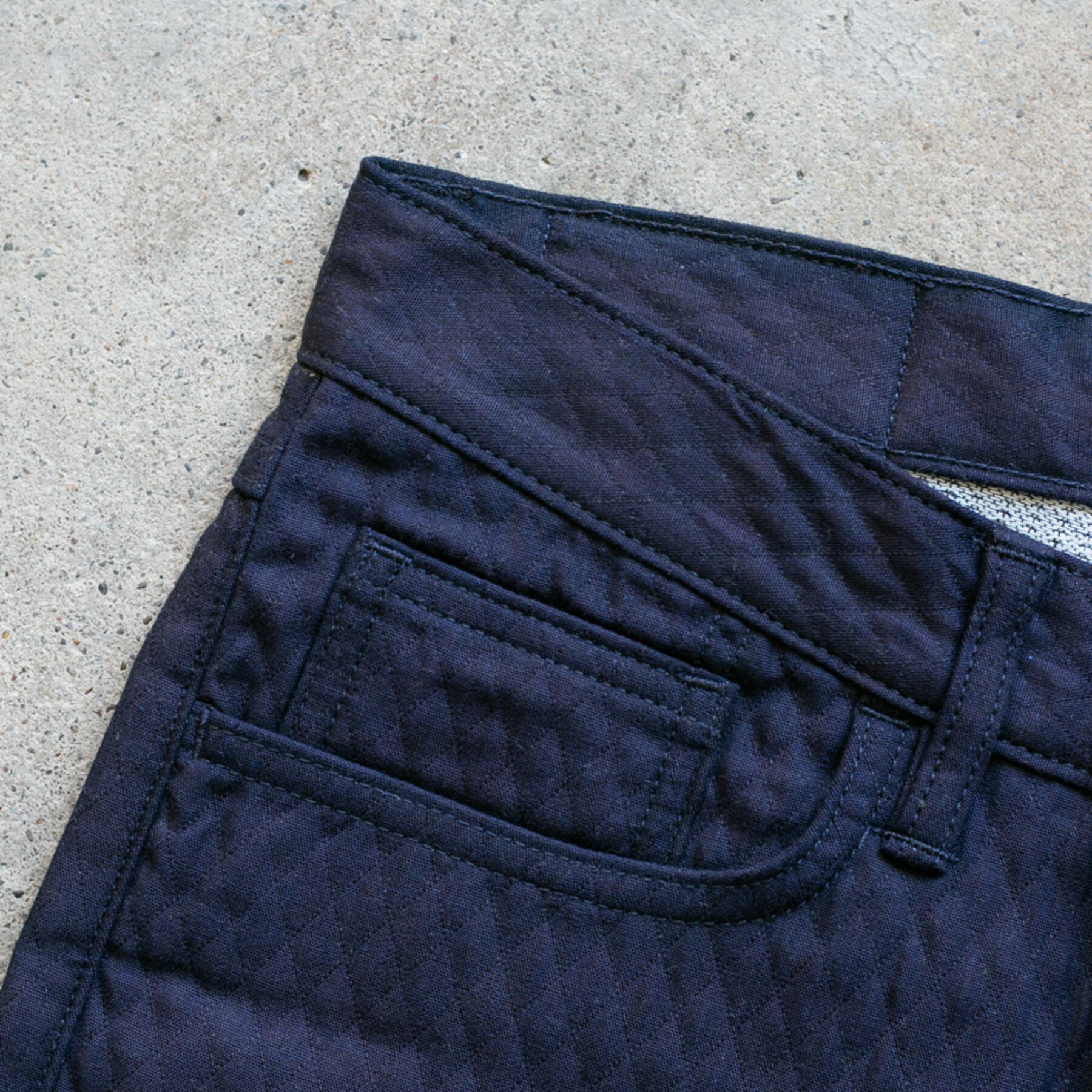 gustin #139 diamond quilt 5 pocket - indigoxindigo