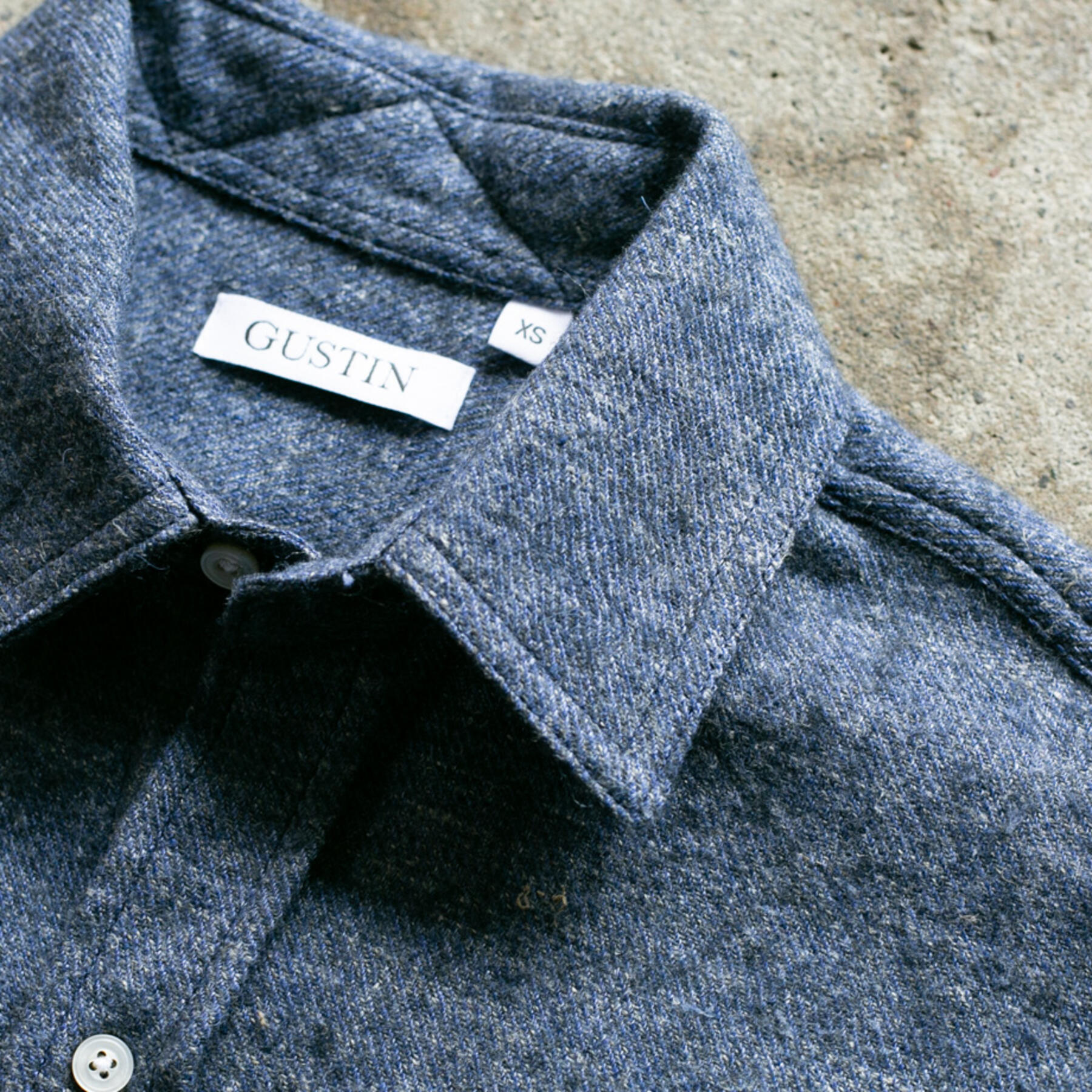 gustin #881 wool linen twill - postal blue