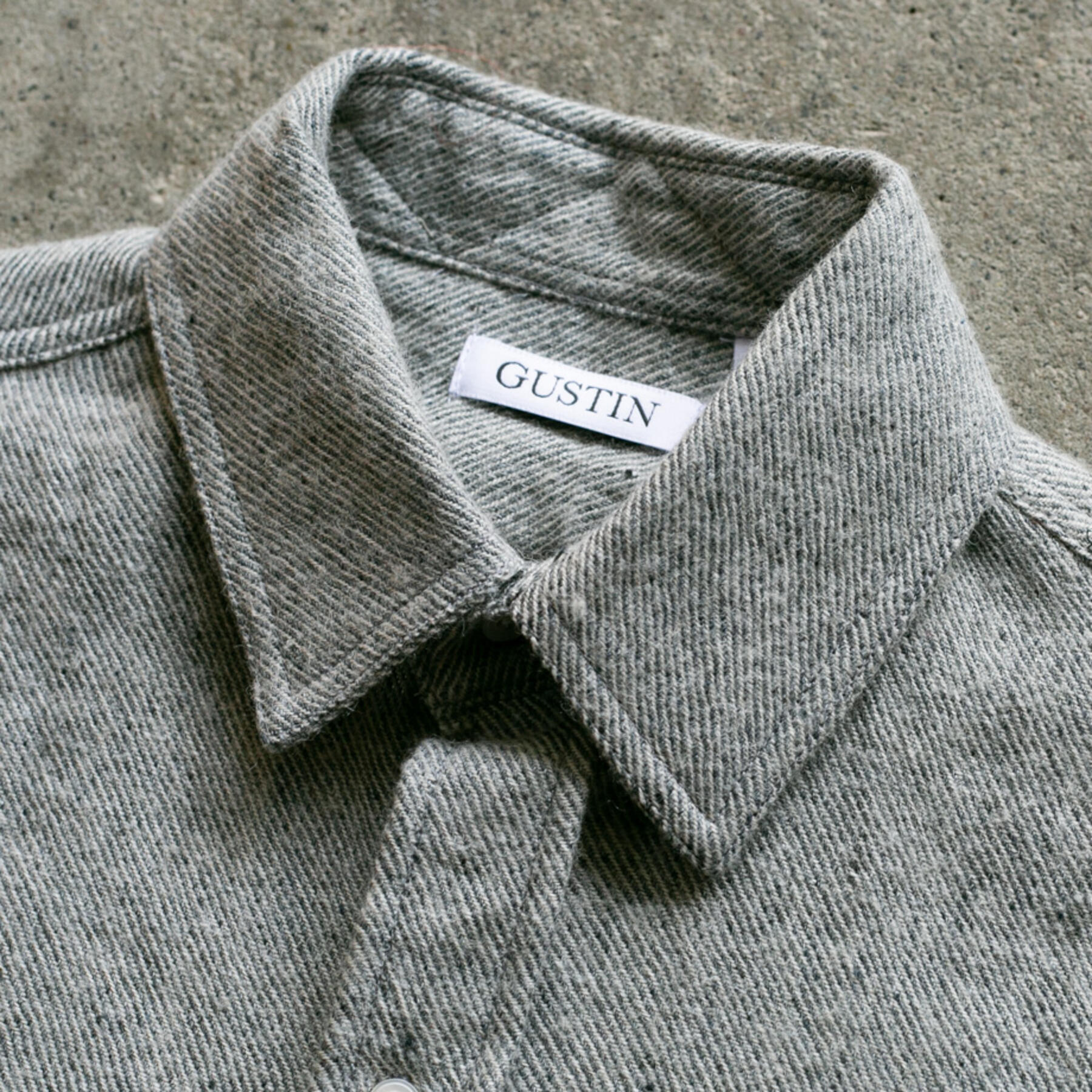 gustin #882 wool linen twill - heather grey