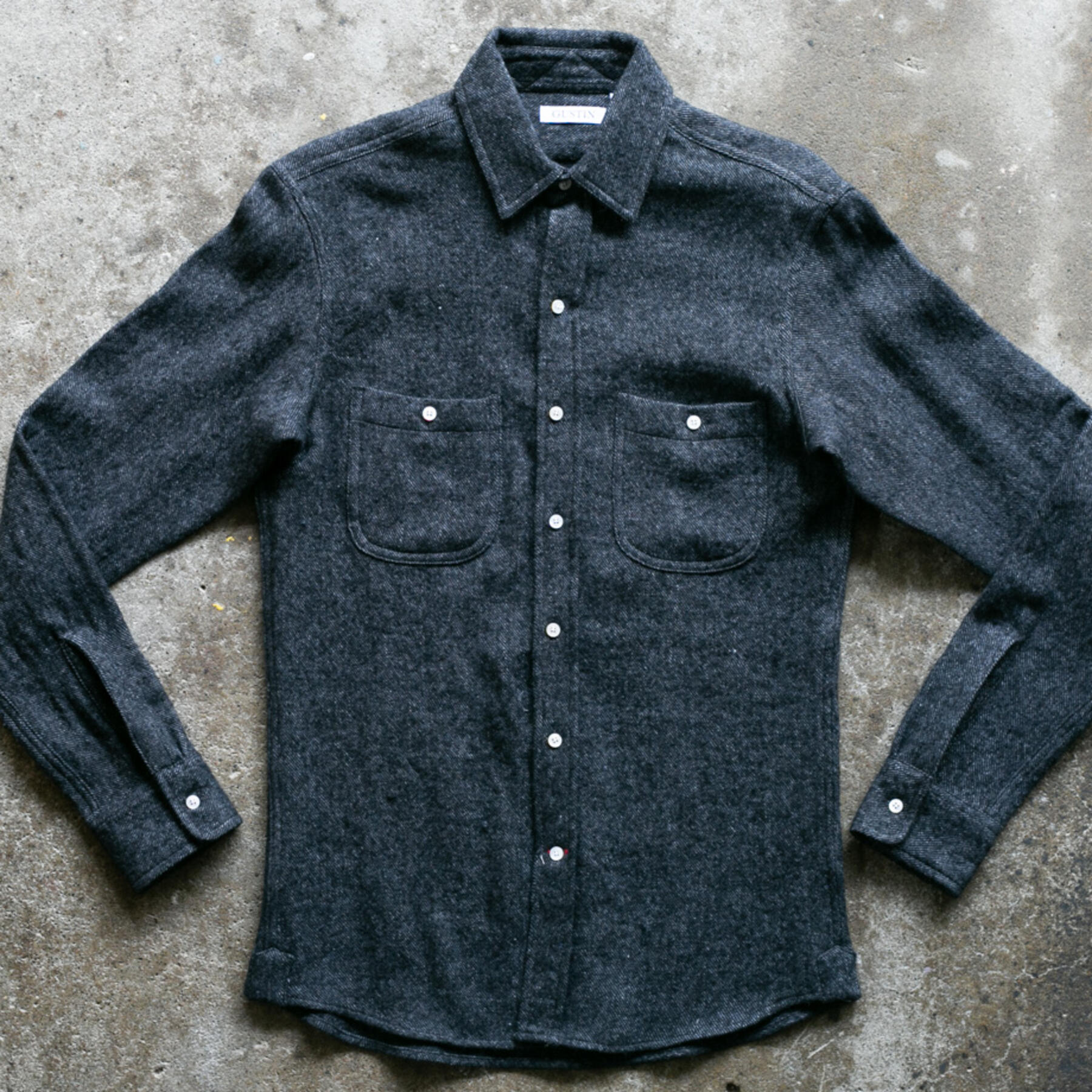 gustin #883 wool linen twill - charcoal