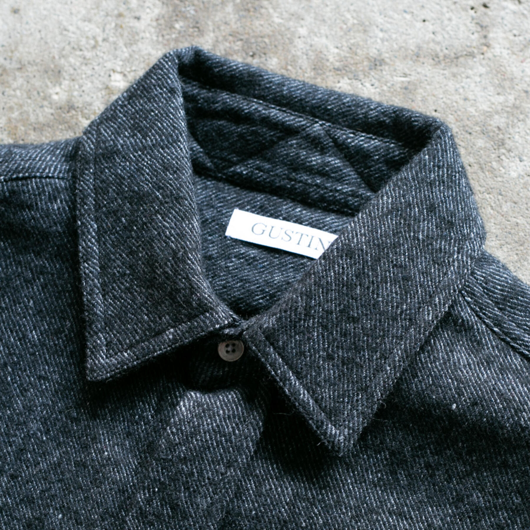 gustin #883 wool linen twill - charcoal