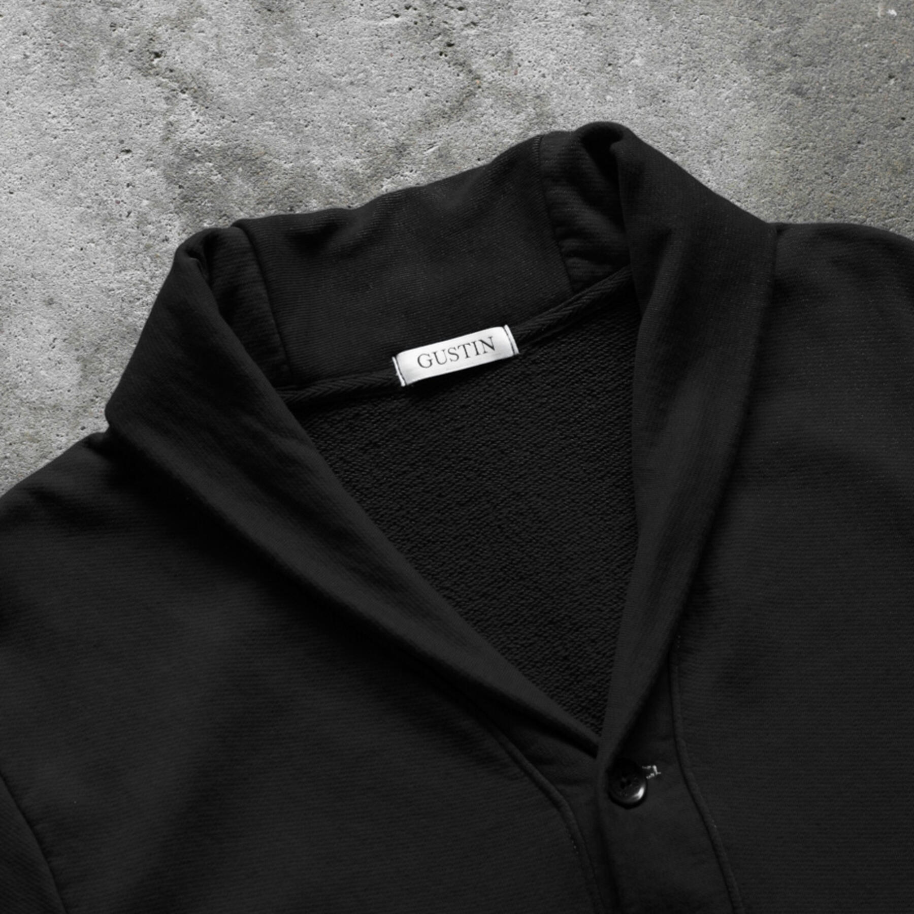 gustin french terry cardigan - black